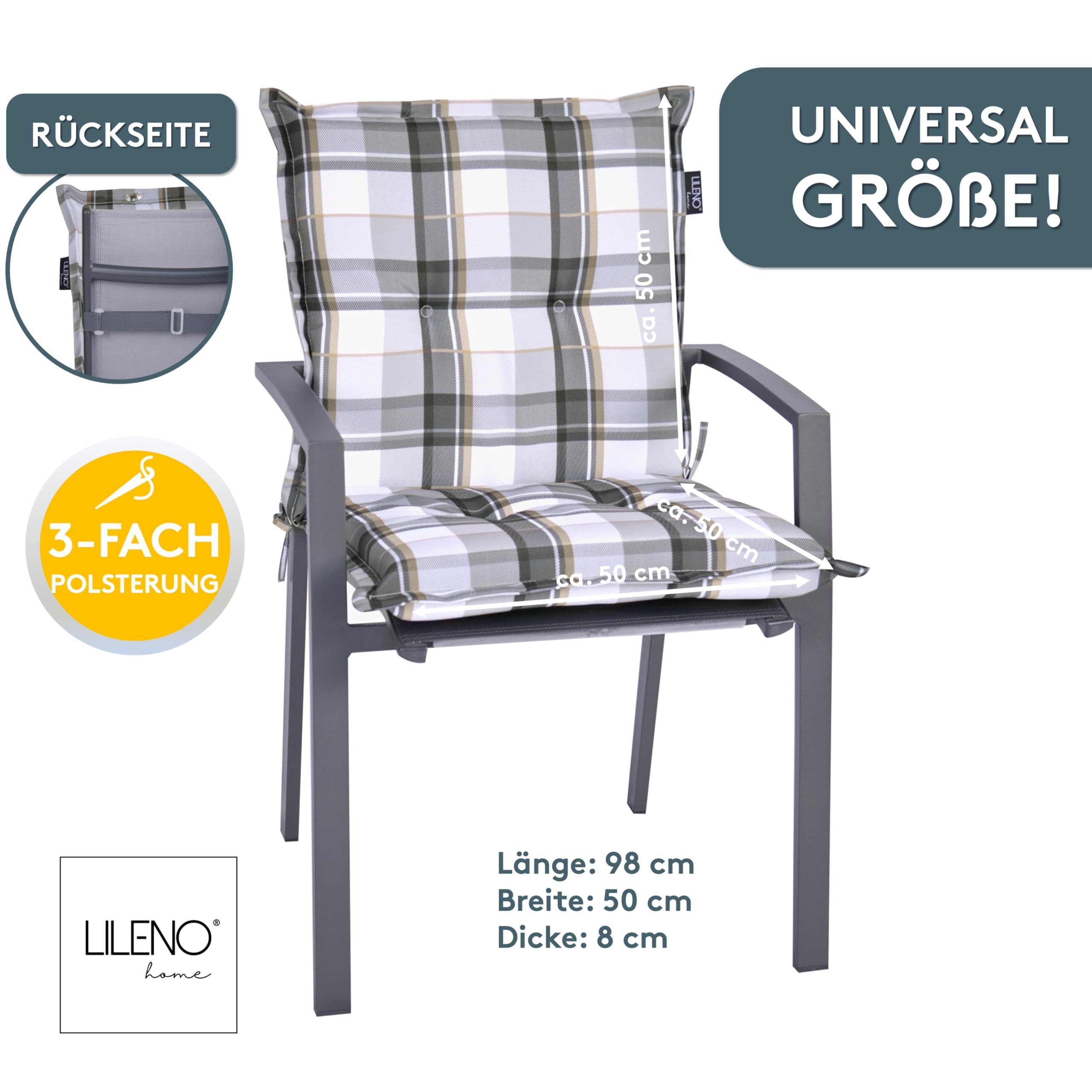 LILENO HOME Polsterauflage Gartenstuhl Niedriglehner Auflage, günstig online kaufen