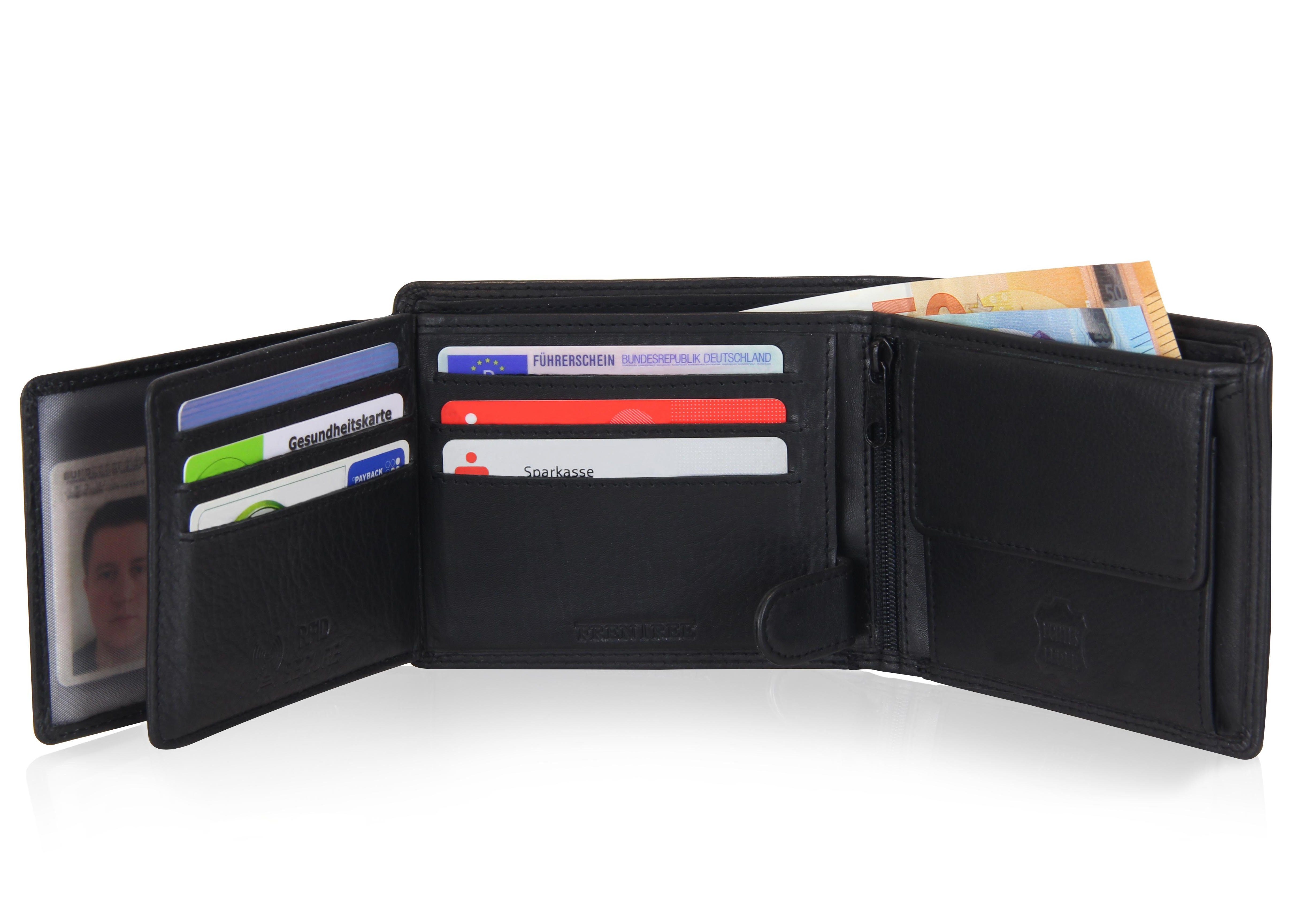 Frentree Portafoglio da donna con molti scomparti, classico grande portafoglio con scomparto per cellulare e protezione RFID, confezione regalo inclusa, Azzurro, Classico
