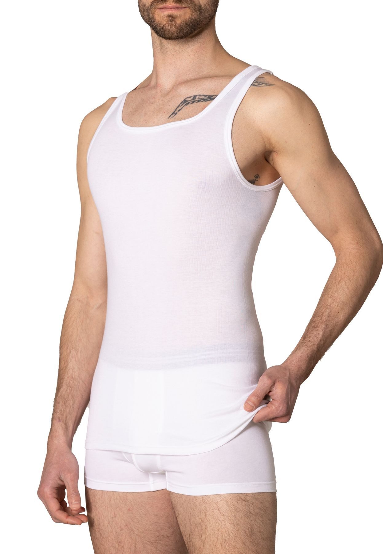 HAASIS Bodywear 1919 Achselhemd Herren Unterhemd 77310011-3XL (Packung, 3-St., 3er Pack) Seidig weiches Unterhemd, Rundhals