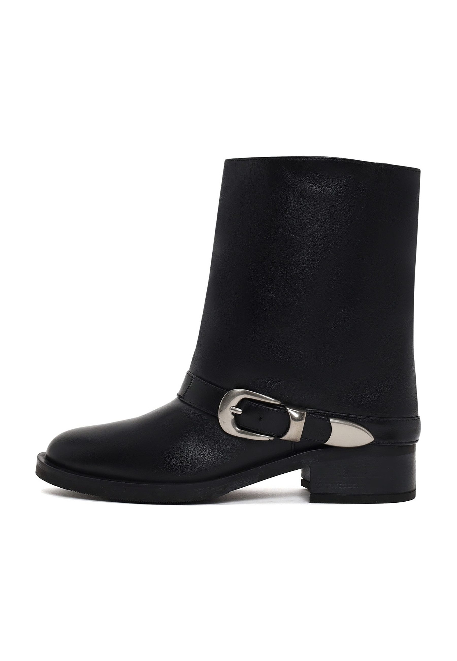 Derimod Leder-Stiefeletten Mit Niedrigem Blockabsatz Ankleboots