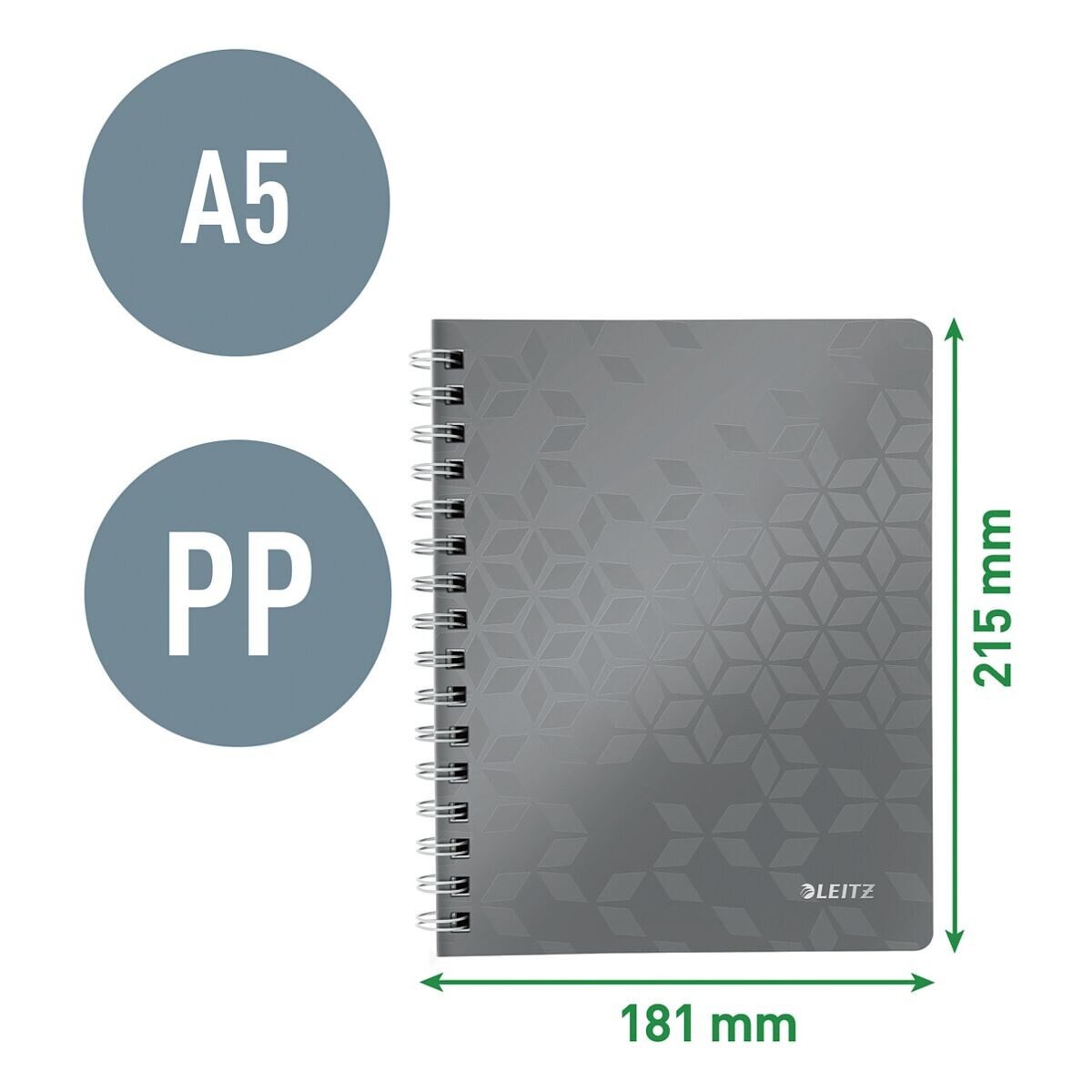 LEITZ Collegeblock WOW 4641, A5, mit PP-Einband