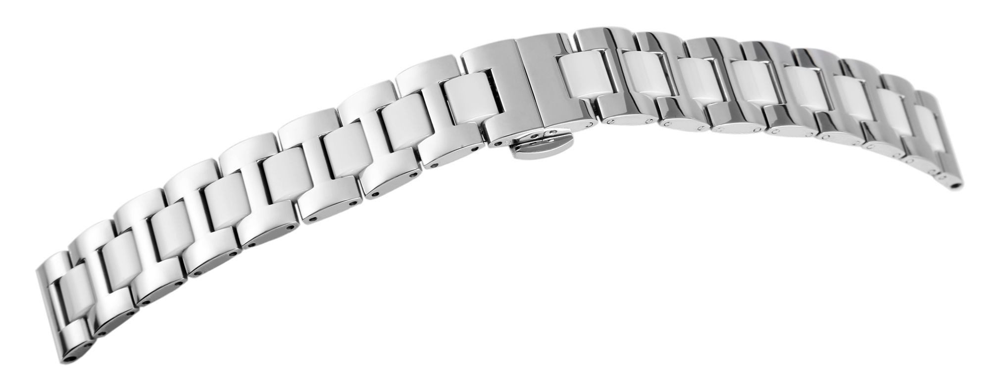 Engelhardt Uhrenarmband MB0024 Edelstahl-Uhrenarmband silberfarben Butterfly-Faltschließe, Damen ErsatzArmband