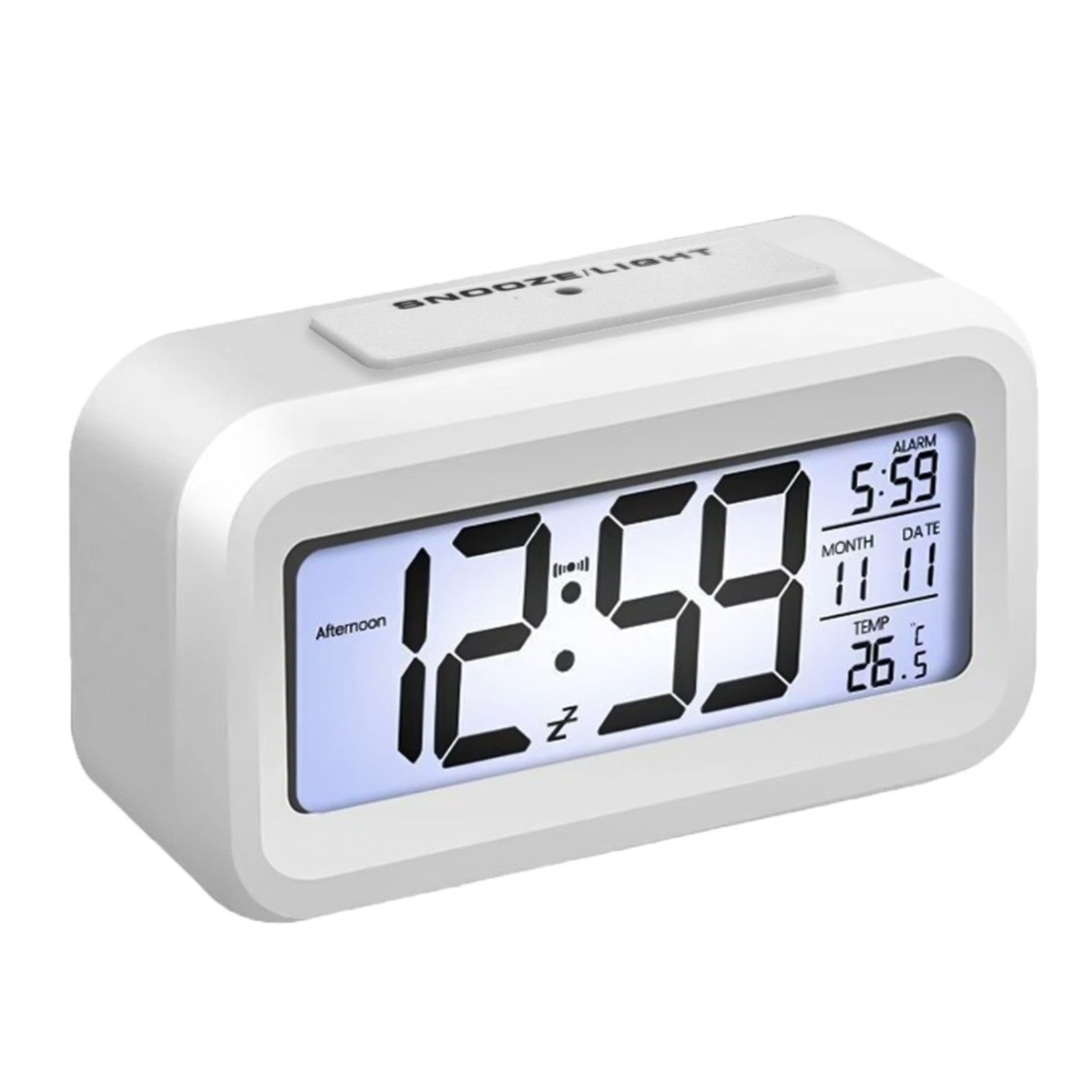 OZAVO Wecker GLNZ17 Digitaler Wecker Mit Temperaturanzeige und Schlaffunktion digital Nachtmodus Kinder Tischuhr mit LCD-Display