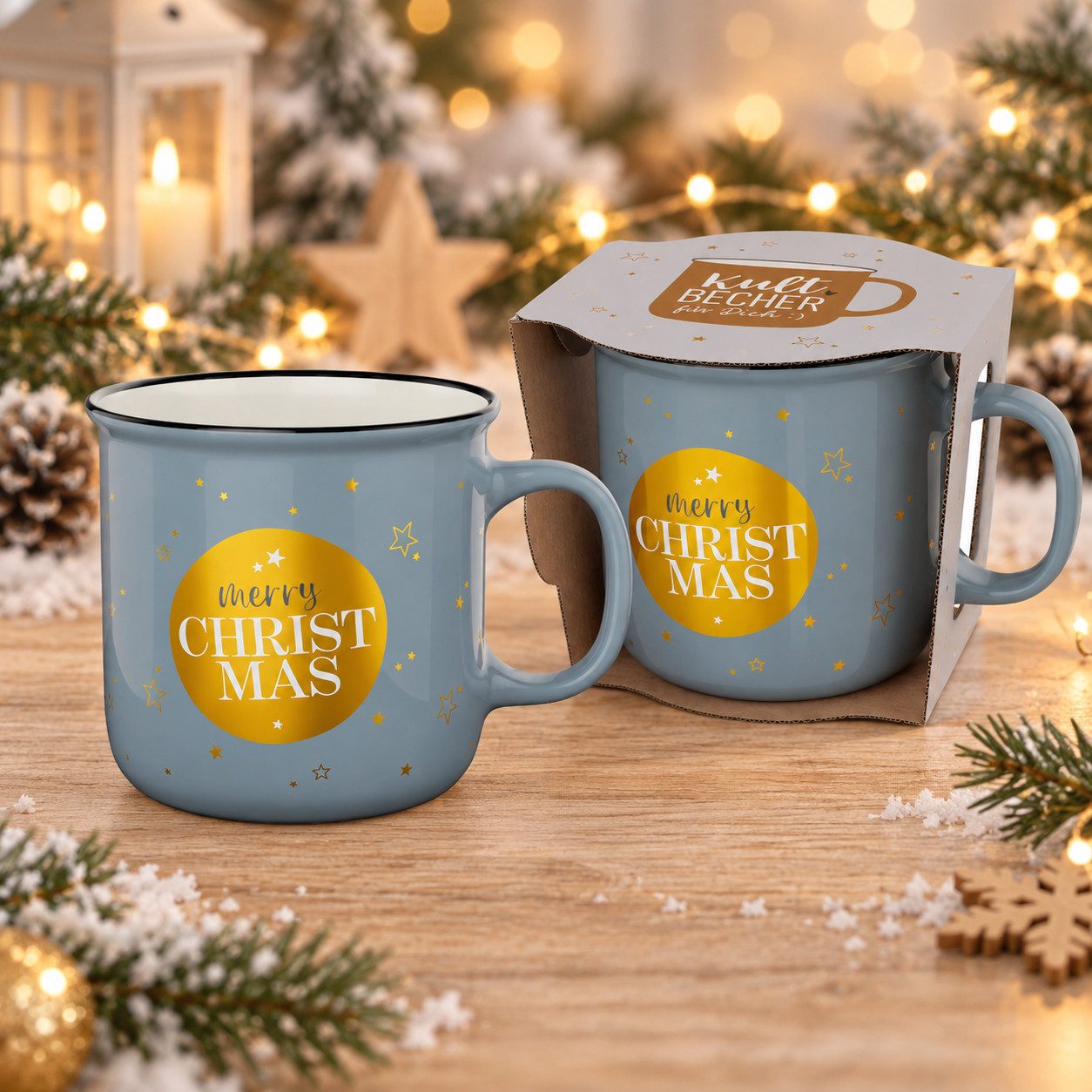 La Vida Geschenk für Dich Tasse la Vida Kultbecher für Dich, Weihnachten, 1-tlg., Porzellan, Vintage Design