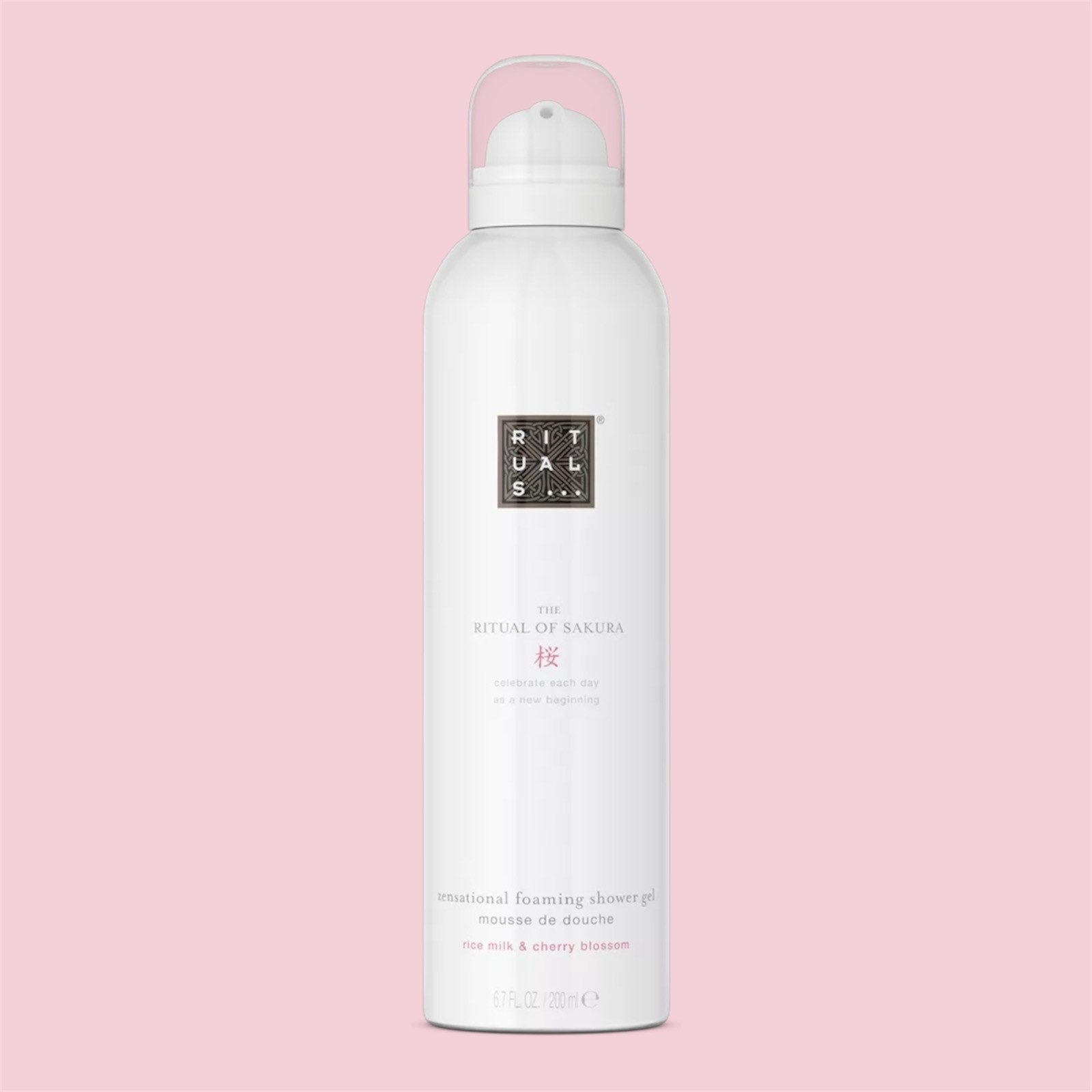 Rituals Duschschaum The Ritual of Sakura Foaming Shower Gel 200 ml, Zarter Duft von Kirschblüten und cremiger Reismilch