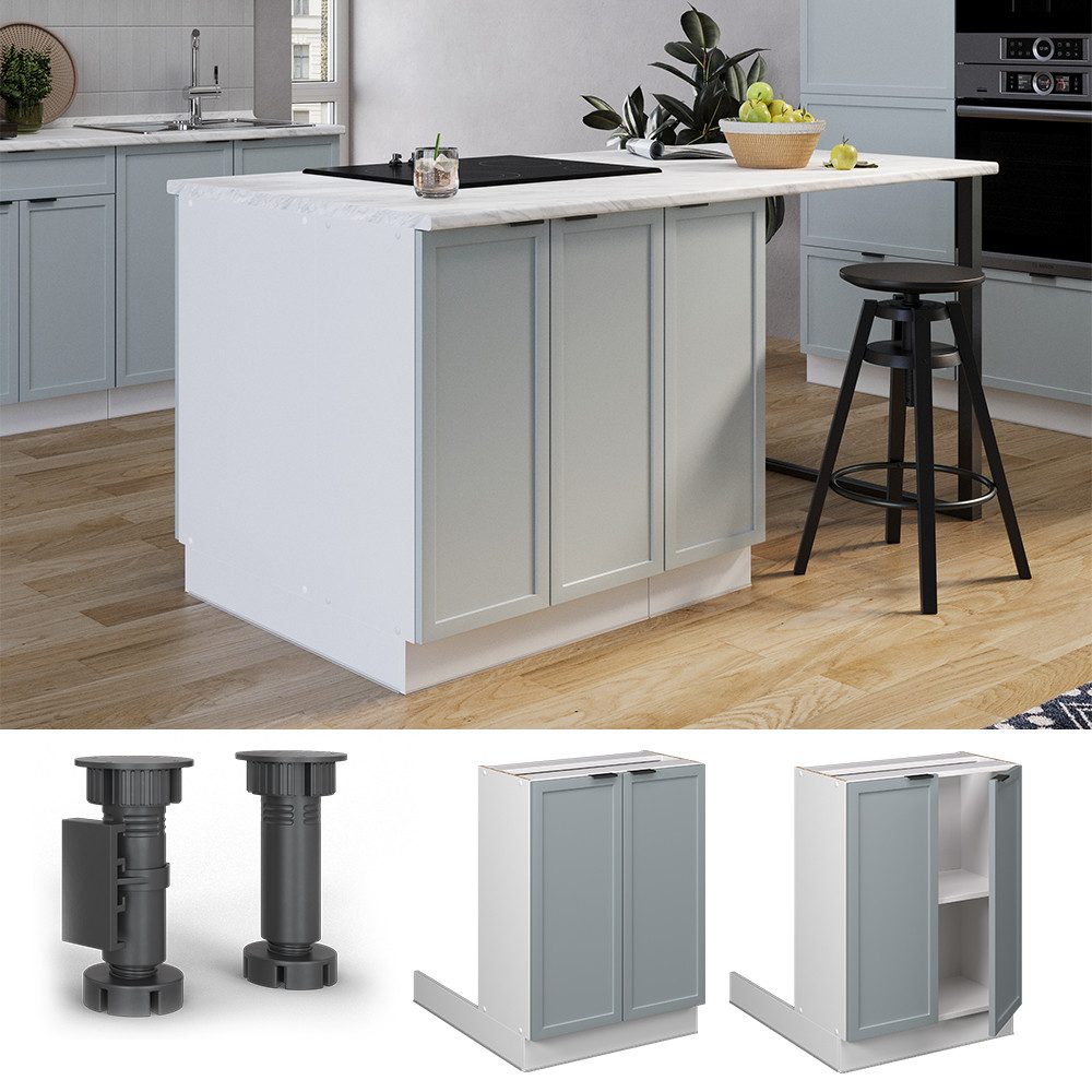Vicco Unterschrank Fame-Line, Hellblau-grau/Weiß, 60 cm günstig online kaufen