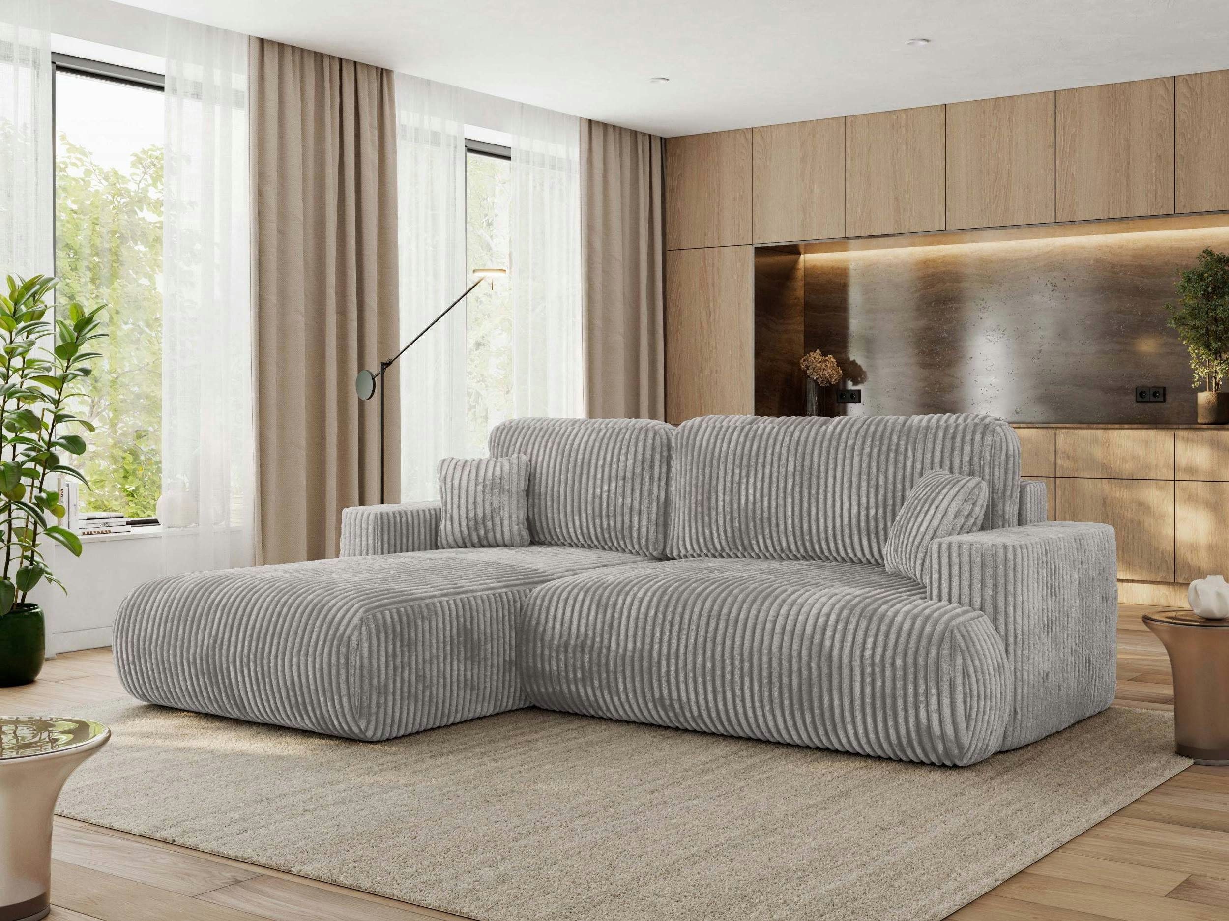 MKS MÖBEL Ecksofa OVO L, Set, mit Schlaffunktion und Bettkasten, DL-Automat, rechts/links wählbar, HR-Schaum & Wellenfedern