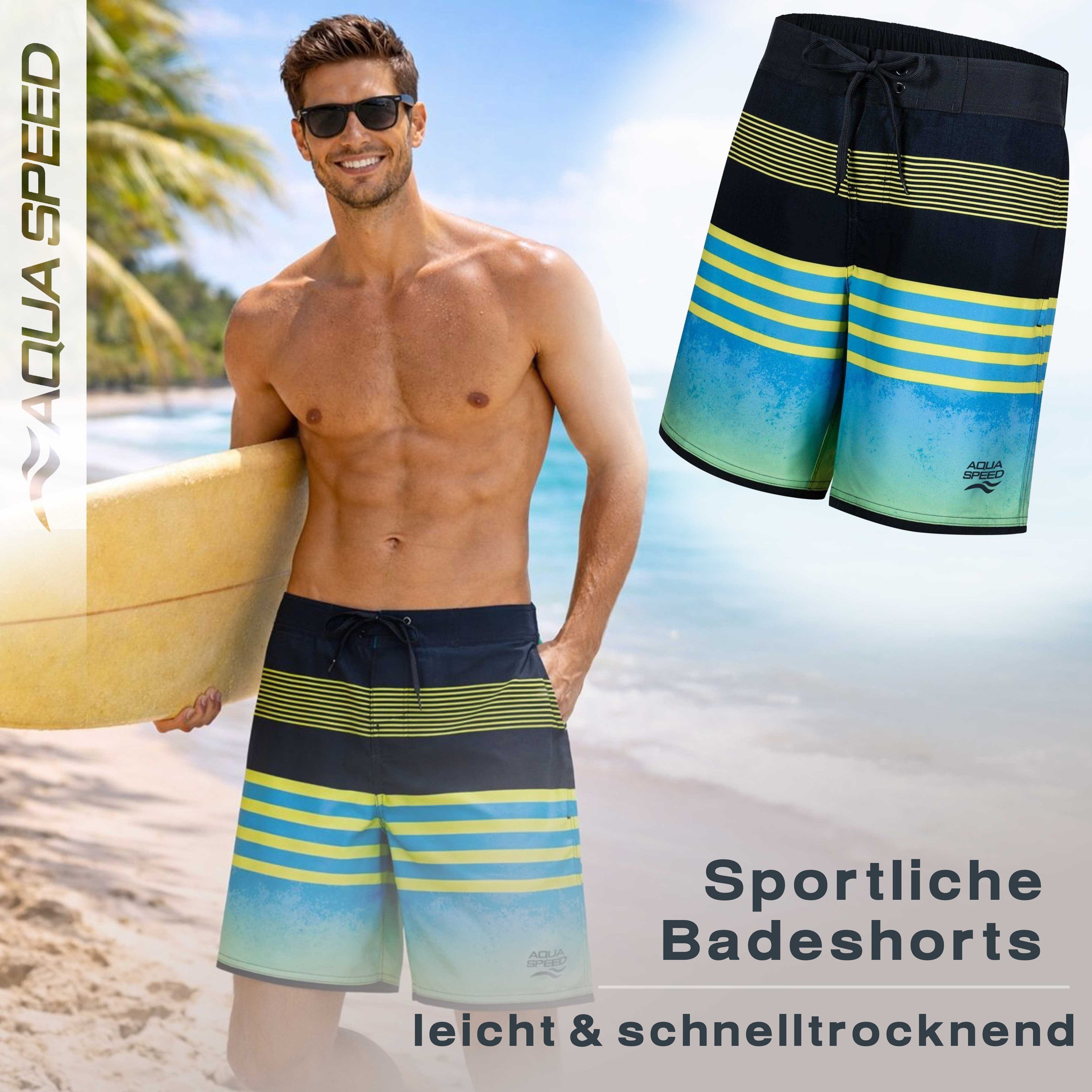 Aqua Speed Boardshorts (NOLAN Strandhose Badehose Schwimmhose Badeshorts Mann) Bequemer Sitz unterstützt entspanntes Tragen an warmen Tagen