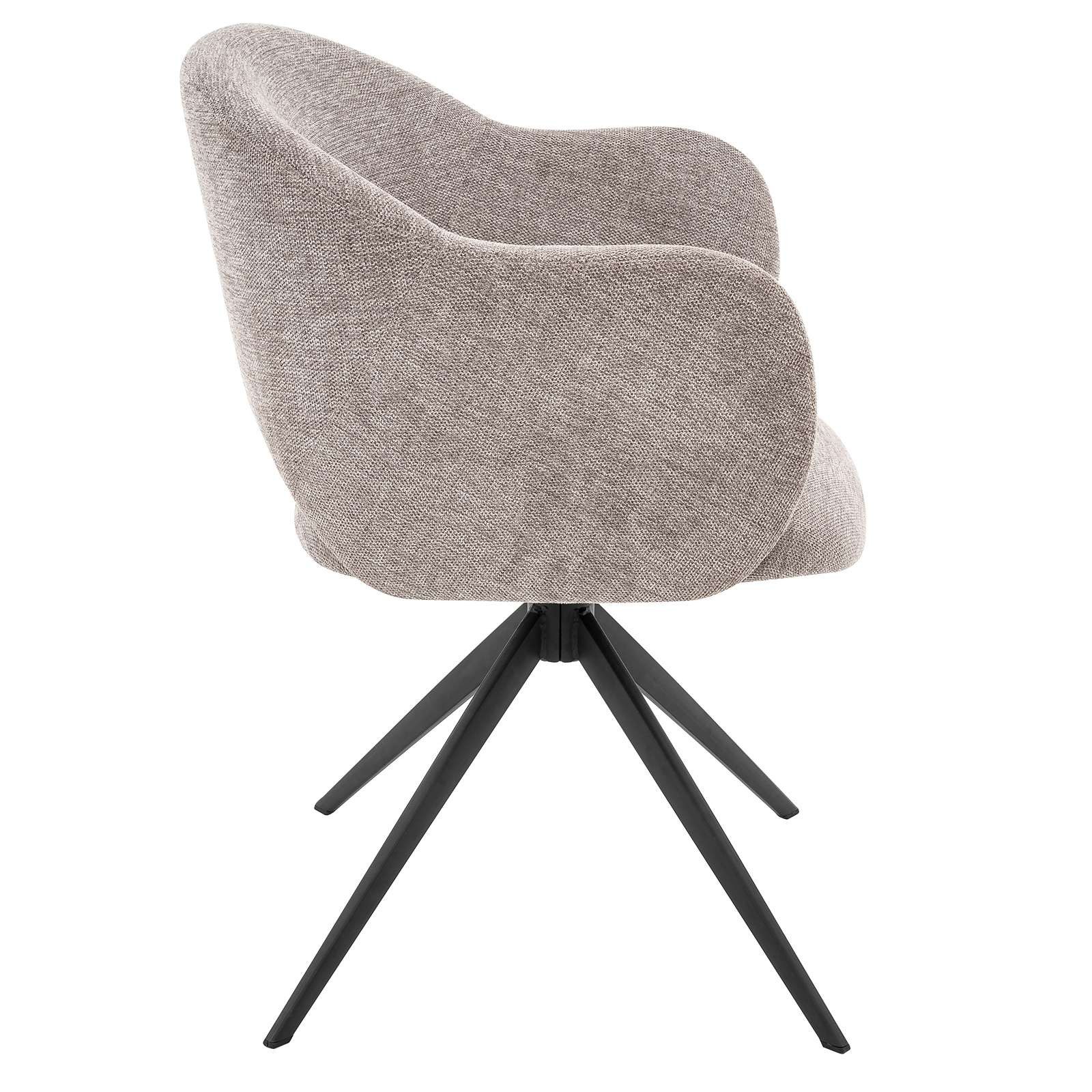 OTTO home Esszimmerstuhl Fynnjard (1 St), mit schwarzen Metallbeinen, Drehfunktion, Webstoff Bezug