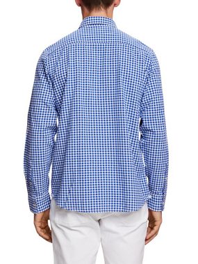 edc by Esprit Kurzarmhemd Button-Down-Hemd mit Vichy-Muster, 100% Baumwolle