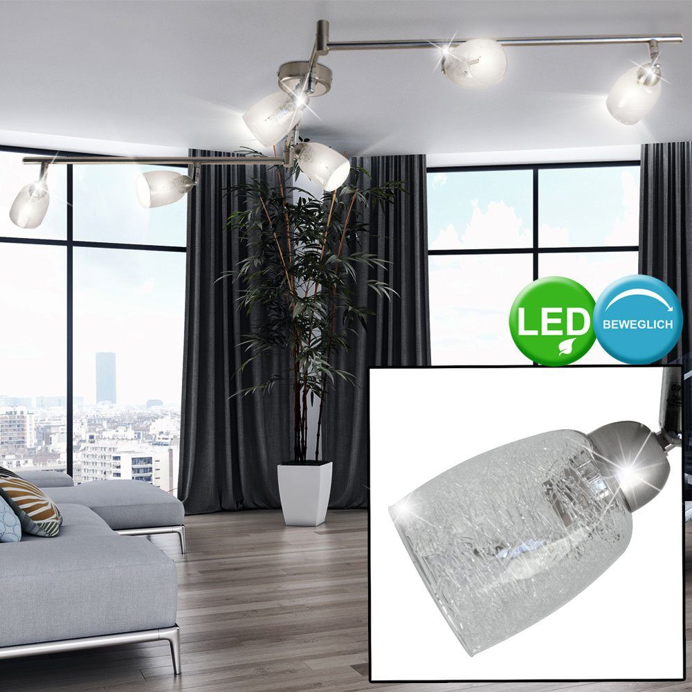 Spots Strahler schwenkbar Beleuchtung Lampe Leuchtmittel Decken LED Leuchte inklusive, LED Globo Glas Warmweiß, Deckenleuchte,