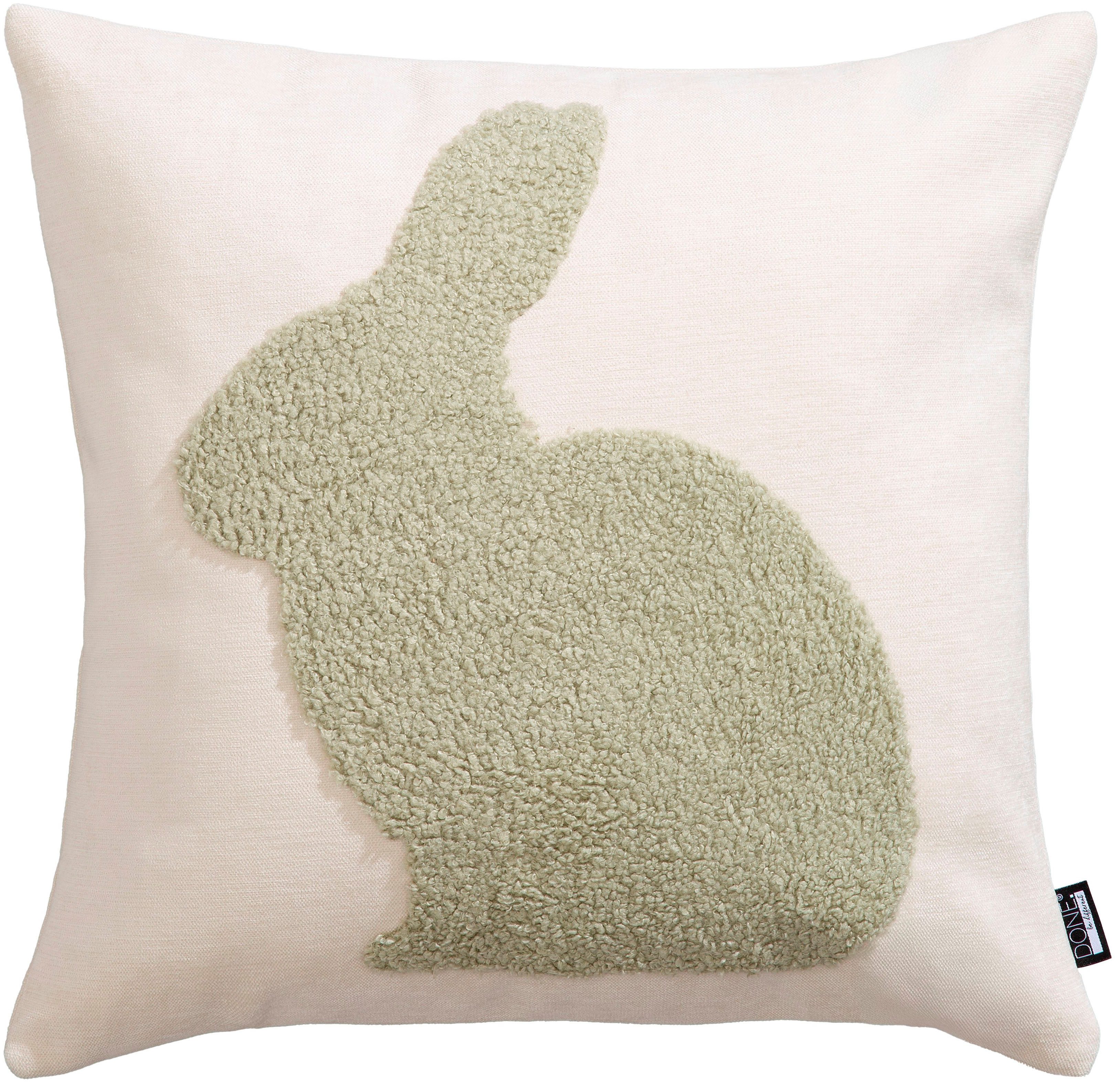 done.® Dekokissen BUNNY, Weicher Chenille-Stoff Kuscheliger Teddy-Flock