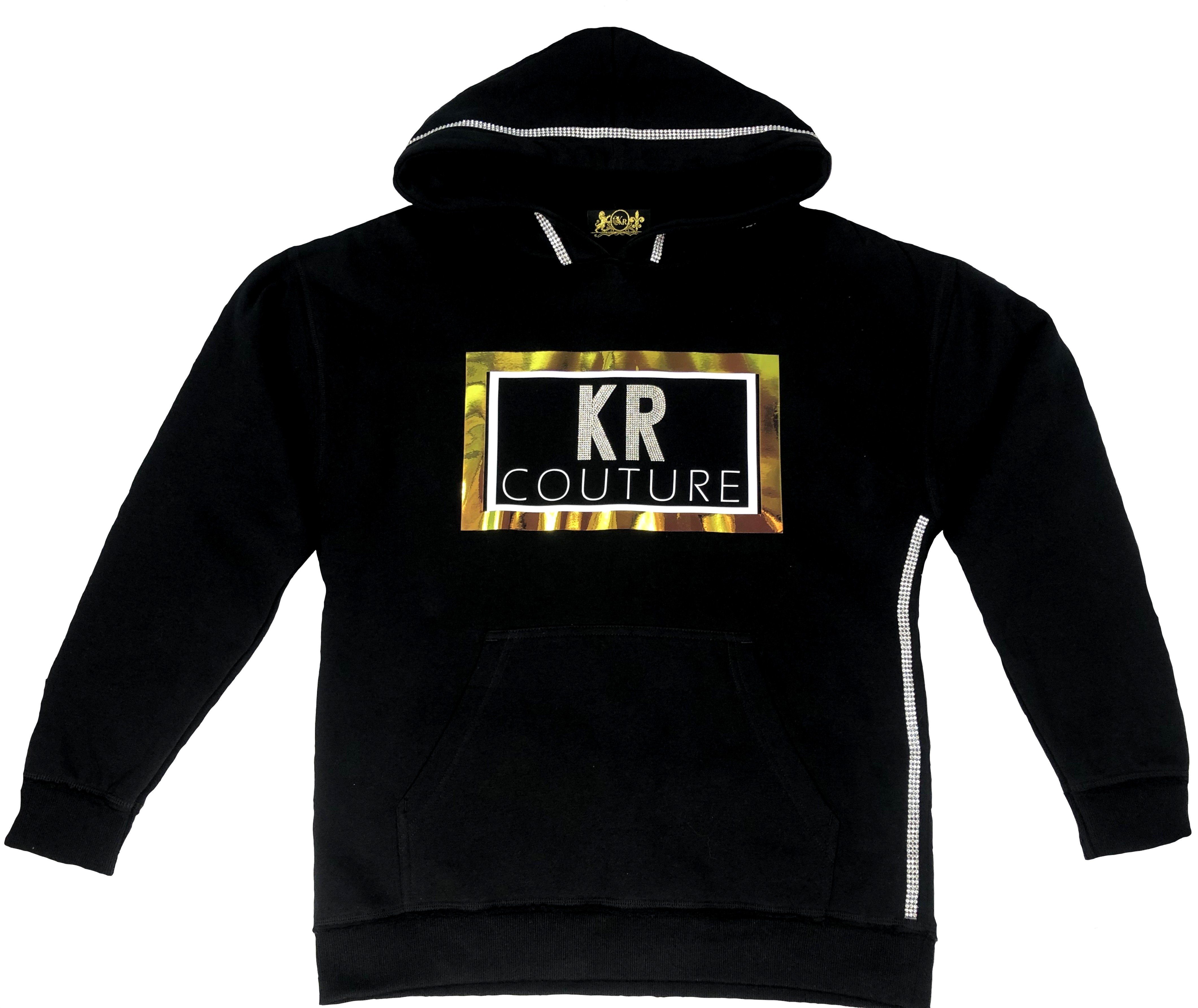 KR-Industries exklusiver KR Glitzersteine, Glam Hoodie Oversize Designerpullover, Style, Hoodie