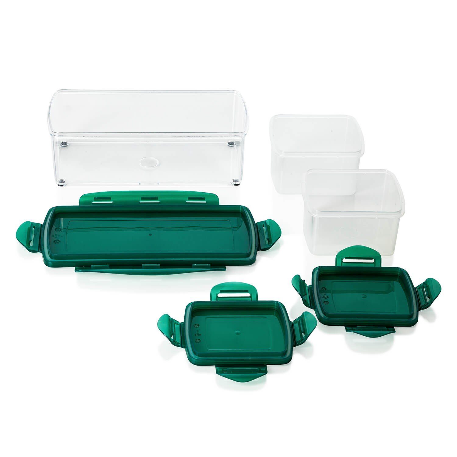 Genius Aufbewahrungssystem Nicer Dicer Fusion smart, (Set), inkl. Frischhaltedeckel(1x 1,25l & 2x0,4l) Auffangbehälter Dosen Box