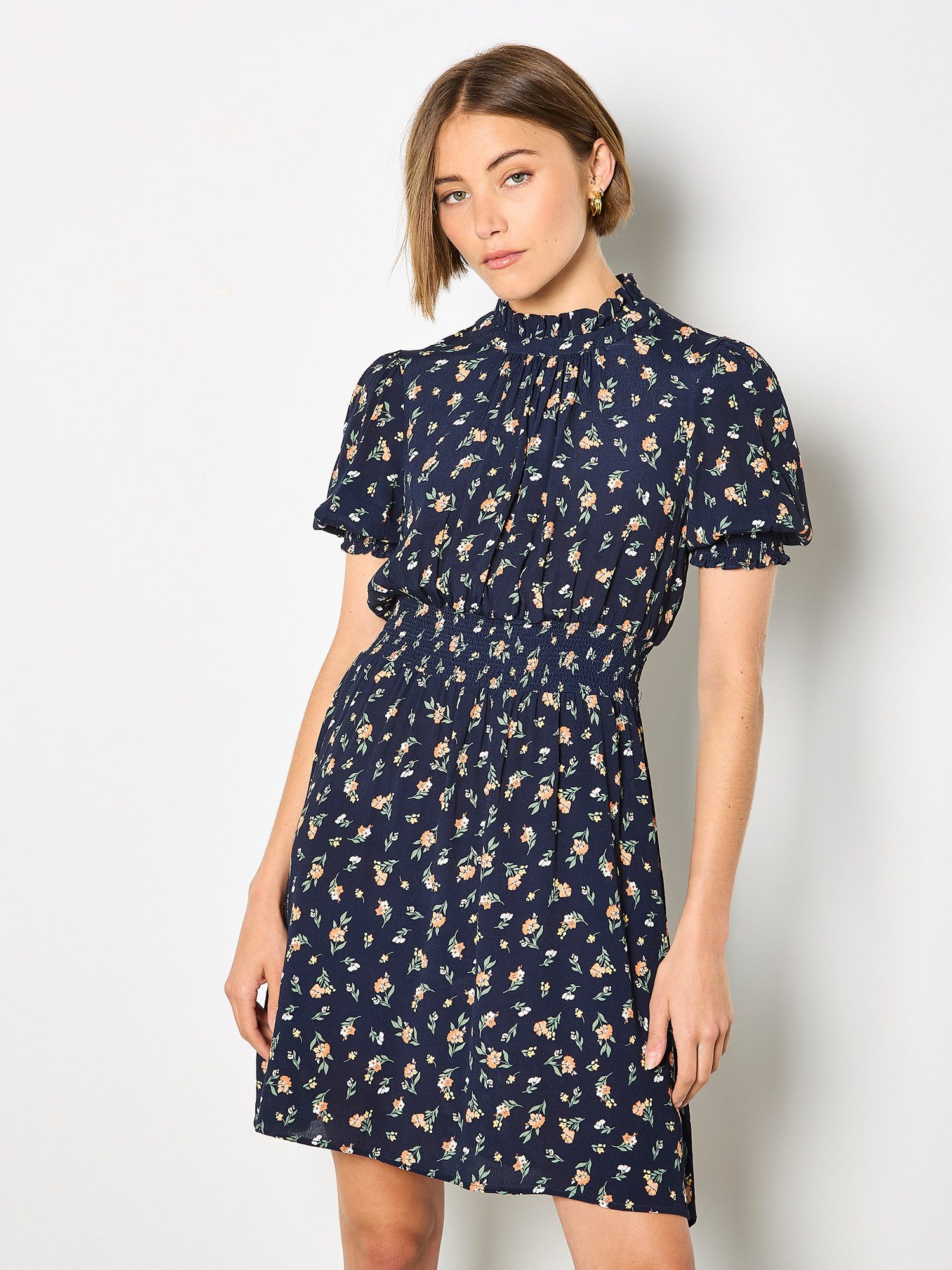 Apricot Minikleid Gemustert günstig online kaufen