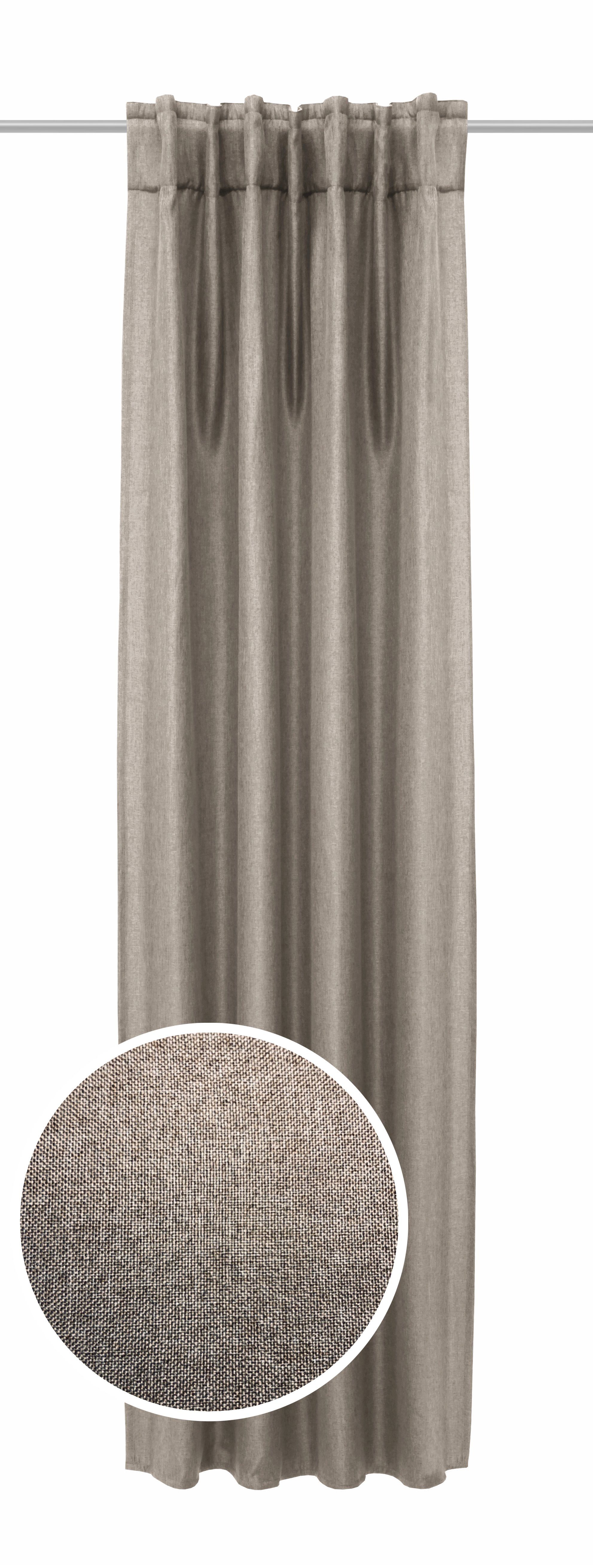 Verdunkelungsvorhang breitem mit Clever-Kauf-24, Multifunktionsband Verdunklungsfertigschal Jolie Vorhang, Leinenoptik, Verdunkelungsvorhang verdunkelnder 13cm