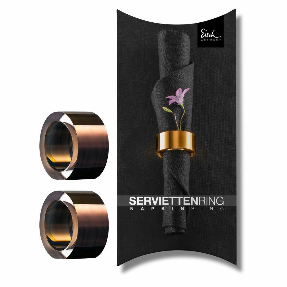 Eisch Germany Serviettenring 2er Set Kupfer 50 mm, Glas