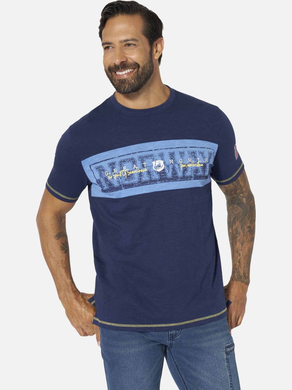 Jan Vanderstorm T-Shirt MATTGUR mit Brust- und Ärmelprint günstig online kaufen