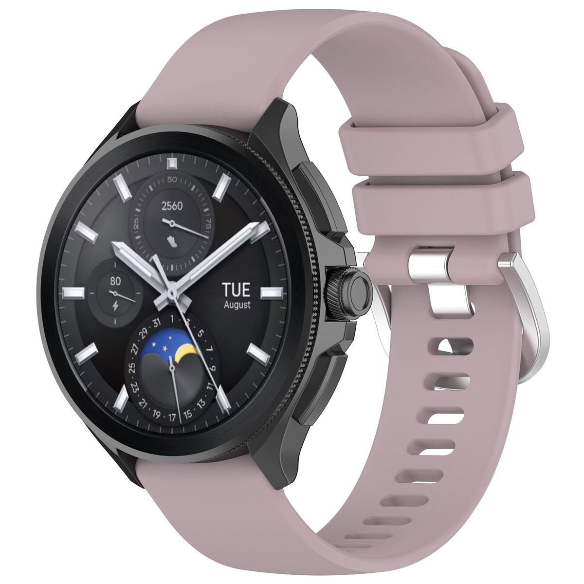 Wigento Smartwatch-Armband Für Xiaomi Watch S3 hochwertiges Glänzend Silikon Ersatz Armband Lila