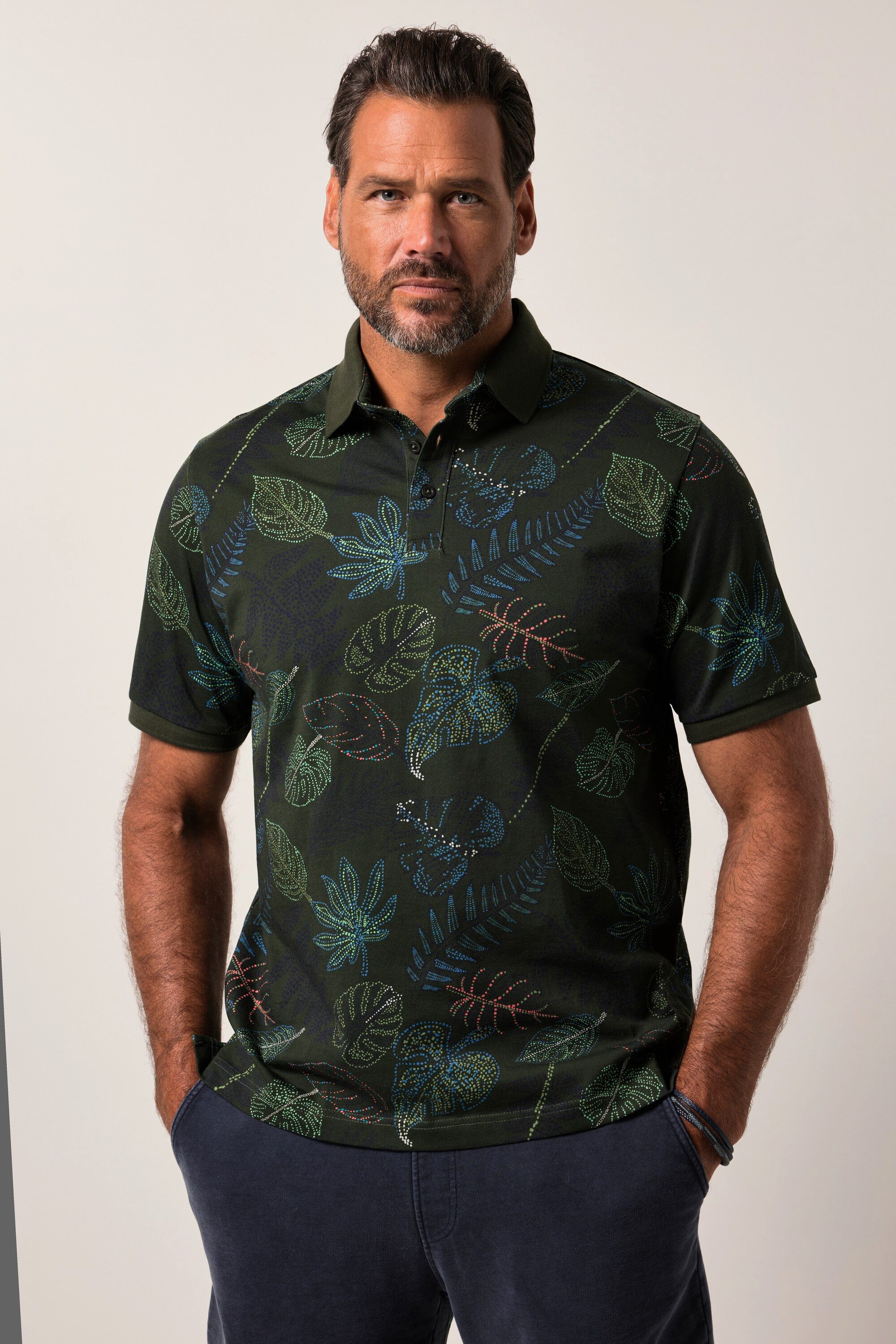 JP1880 Poloshirt JP1880 Poloshirt Halbarm Allover-Print günstig online kaufen