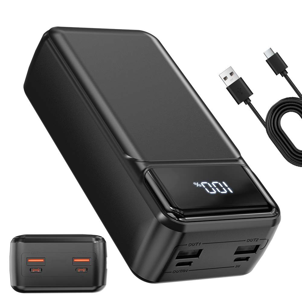 Pdgrid 50000mAh 22.5W Schnellladung Große Kapazität Tragbare Powerbank 23A 50000 mAh, 4 Anschlüsse, für iPhone, Samsung, iPad