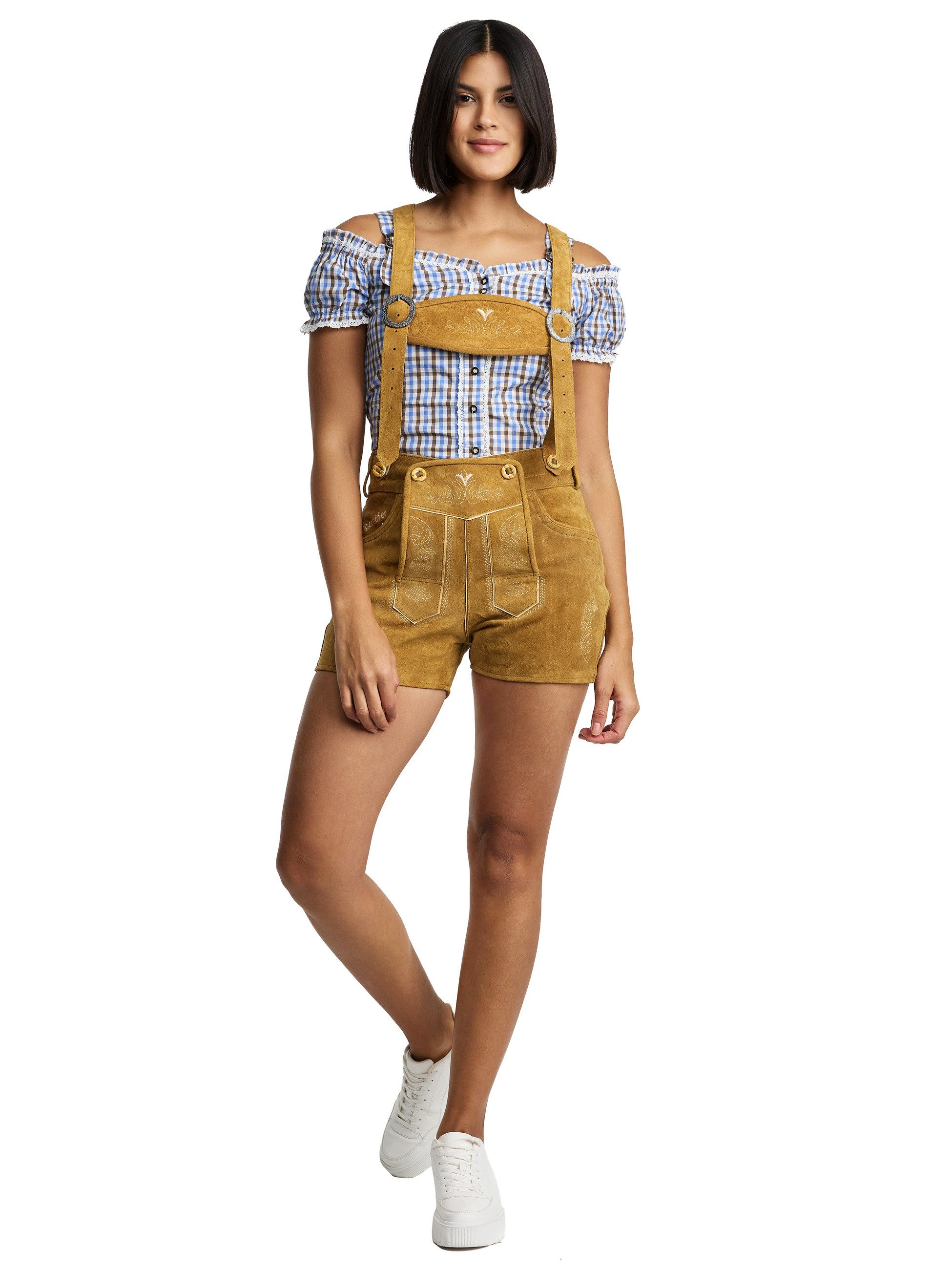 Steigenhöfer Manufaktur Trachtenlederhose Damen Hotpants traditionelle Qualität, bequeme alternative zum Dirndl