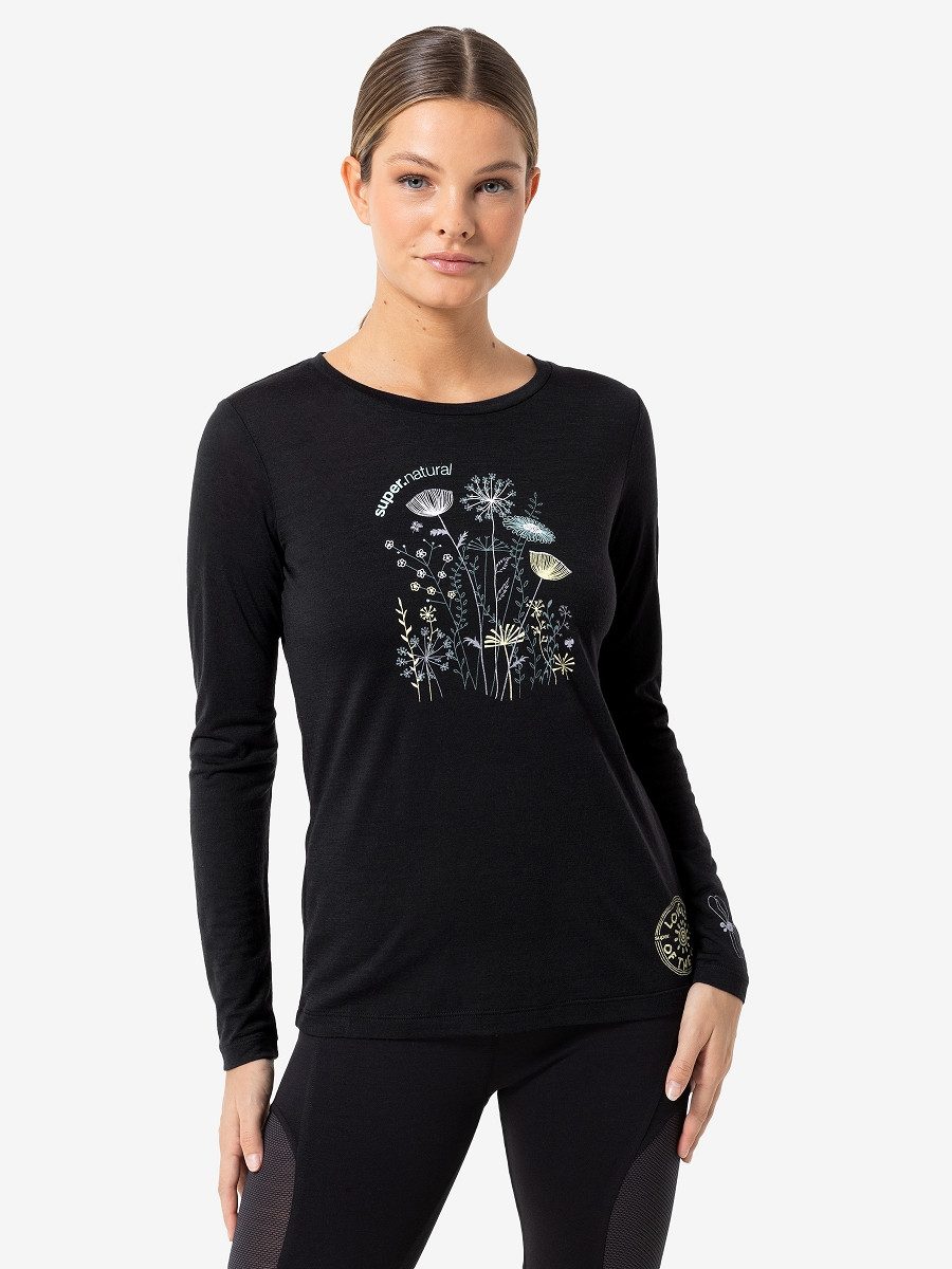 SUPER.NATURAL Langarmshirt für Damen, Merino HODGEPODGE günstig online kaufen