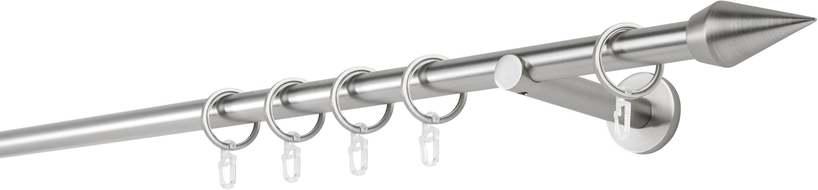 mydeco Gardinenstange 20mm Point Wandträger 12 cm, 1-läufig, Fixmaß, verschraubt