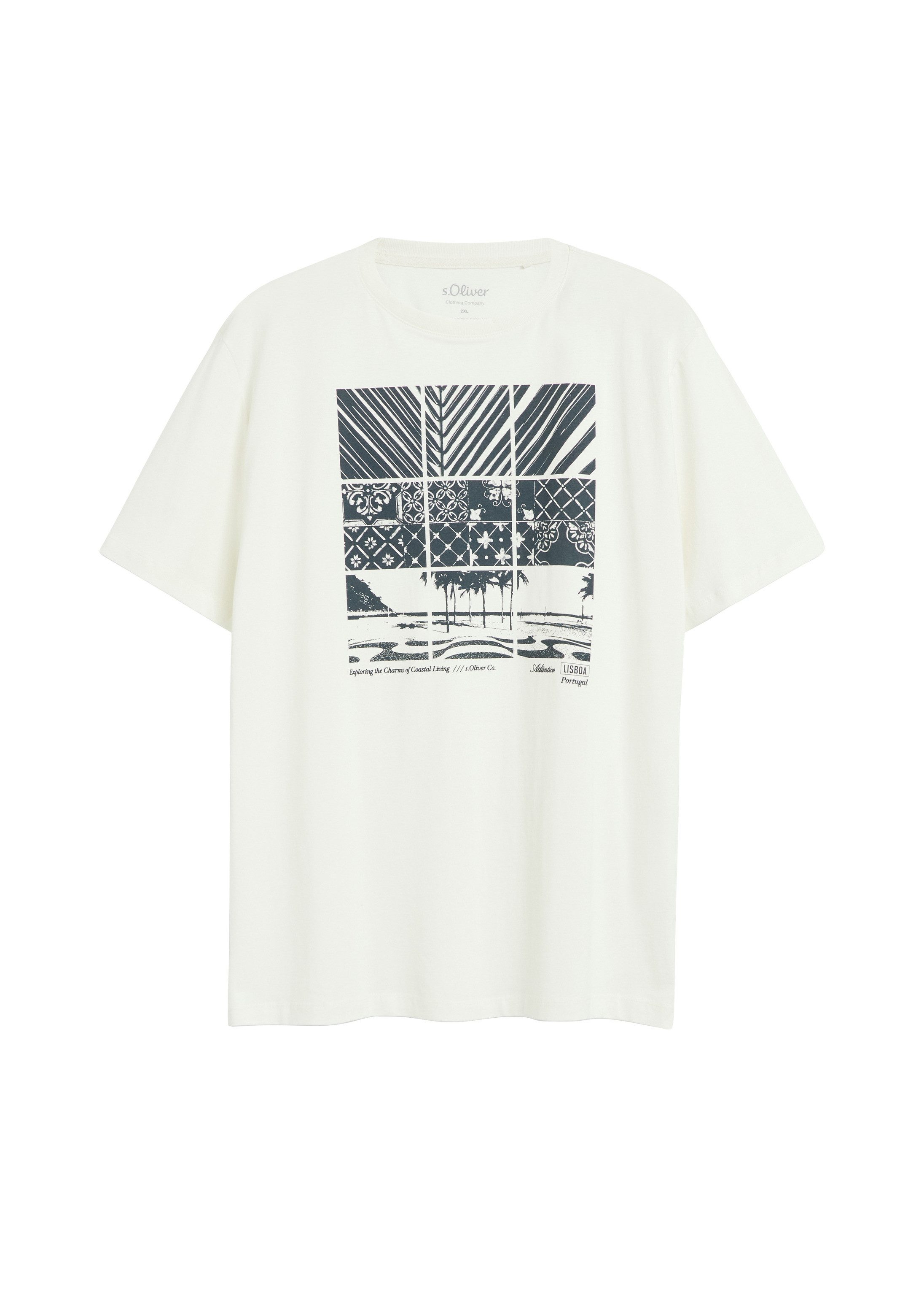 s.Oliver Kurzarmshirt T-Shirt Baumwoll-T-Shirt mit Frontprint