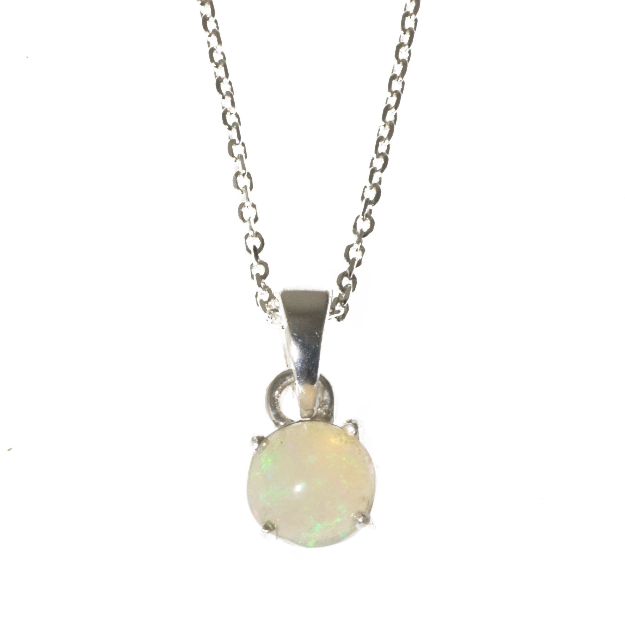 Bella Carina Kette mit Anhänger Anhänger echter Edel Opal 6 mm mit Kette