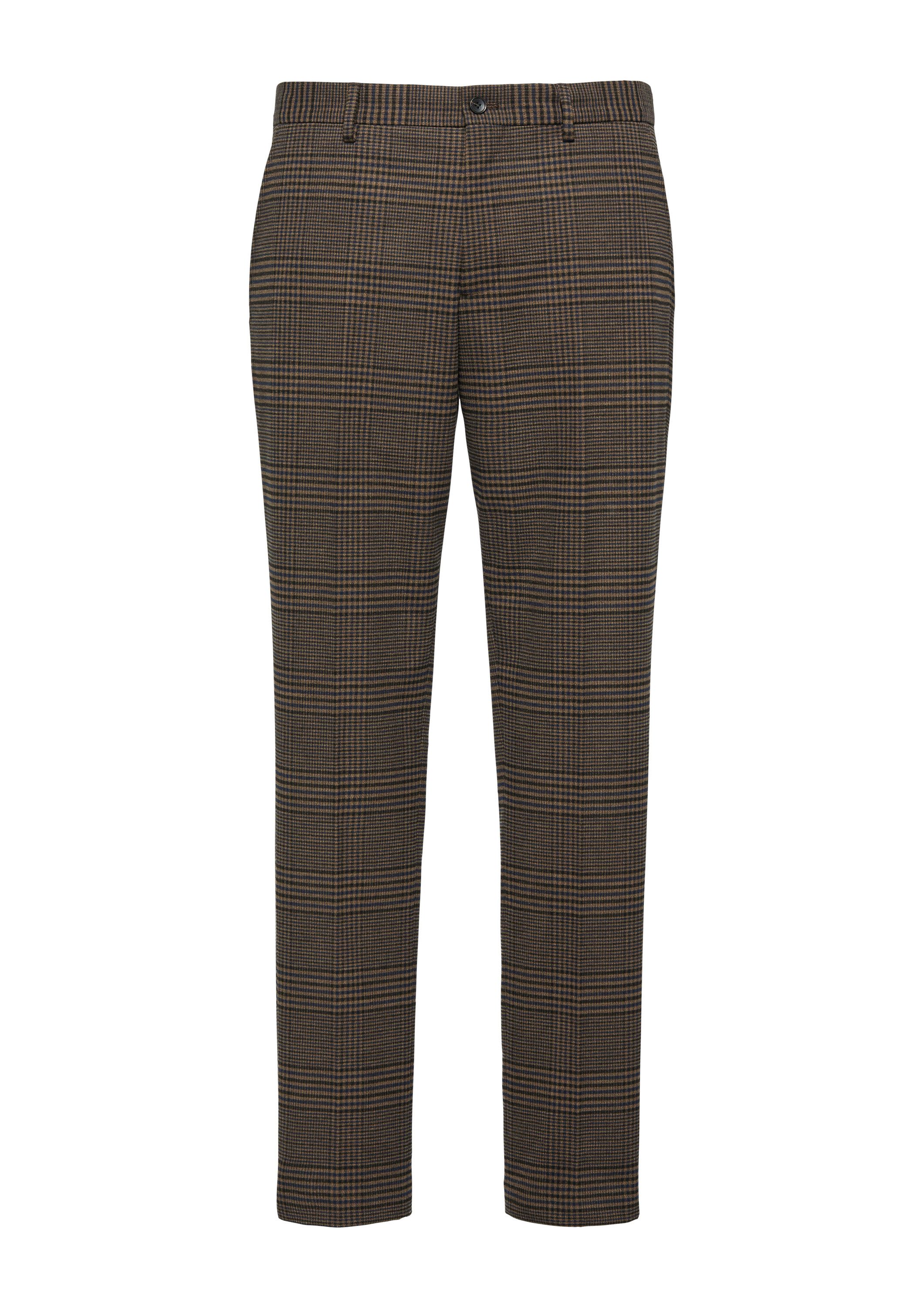 s.Oliver Chinos Anzughose S.OPURE s.O PURE: Karierte Anzughose im Slim Fit