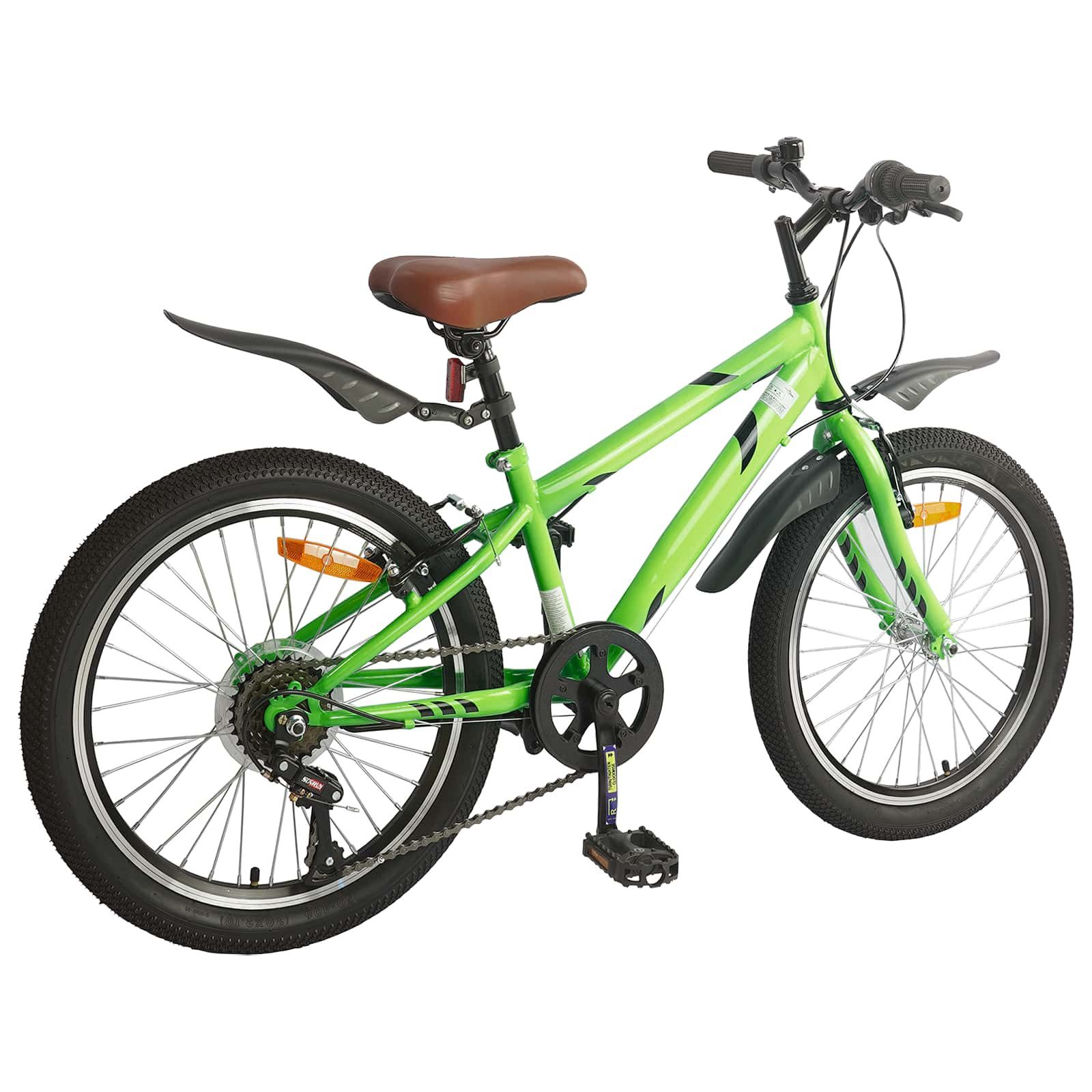 vidaXL Kinderfahrrad 104 x 51 x 73 cm Kinderfahrrad 24 Zoll 6-Speed für 8-12 Jahre alt Grün