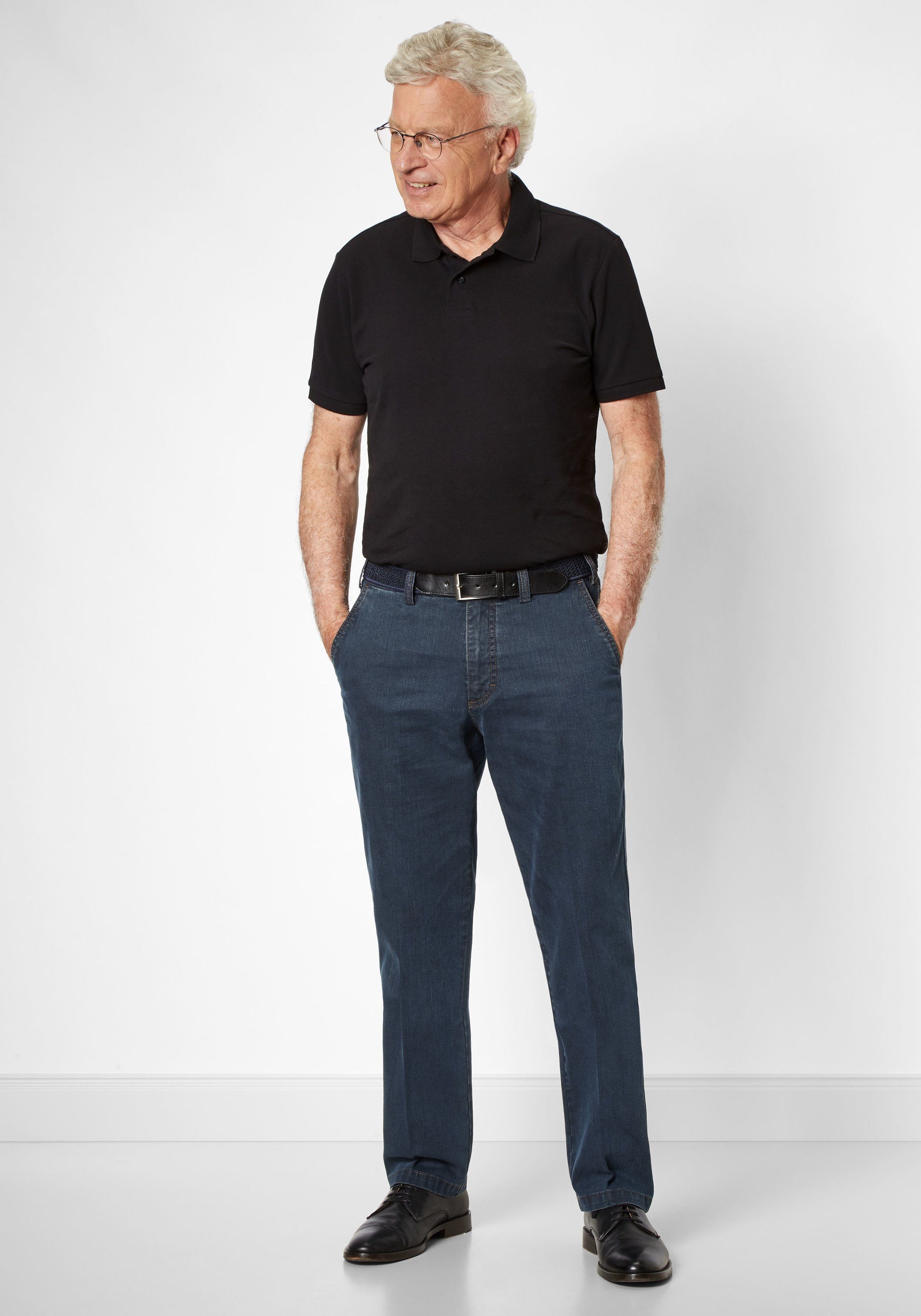 Suprax Stoffhose Flatfronthose mit Gürtel