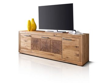 Moebel-Eins TV-Board, WINSTON III TV-Element, Material Massivholz, Wildeiche geölt