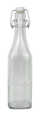 Haushalt International Trinkflasche 6 x vierkant Glasflasche á 500ml mit Bügelverschluss