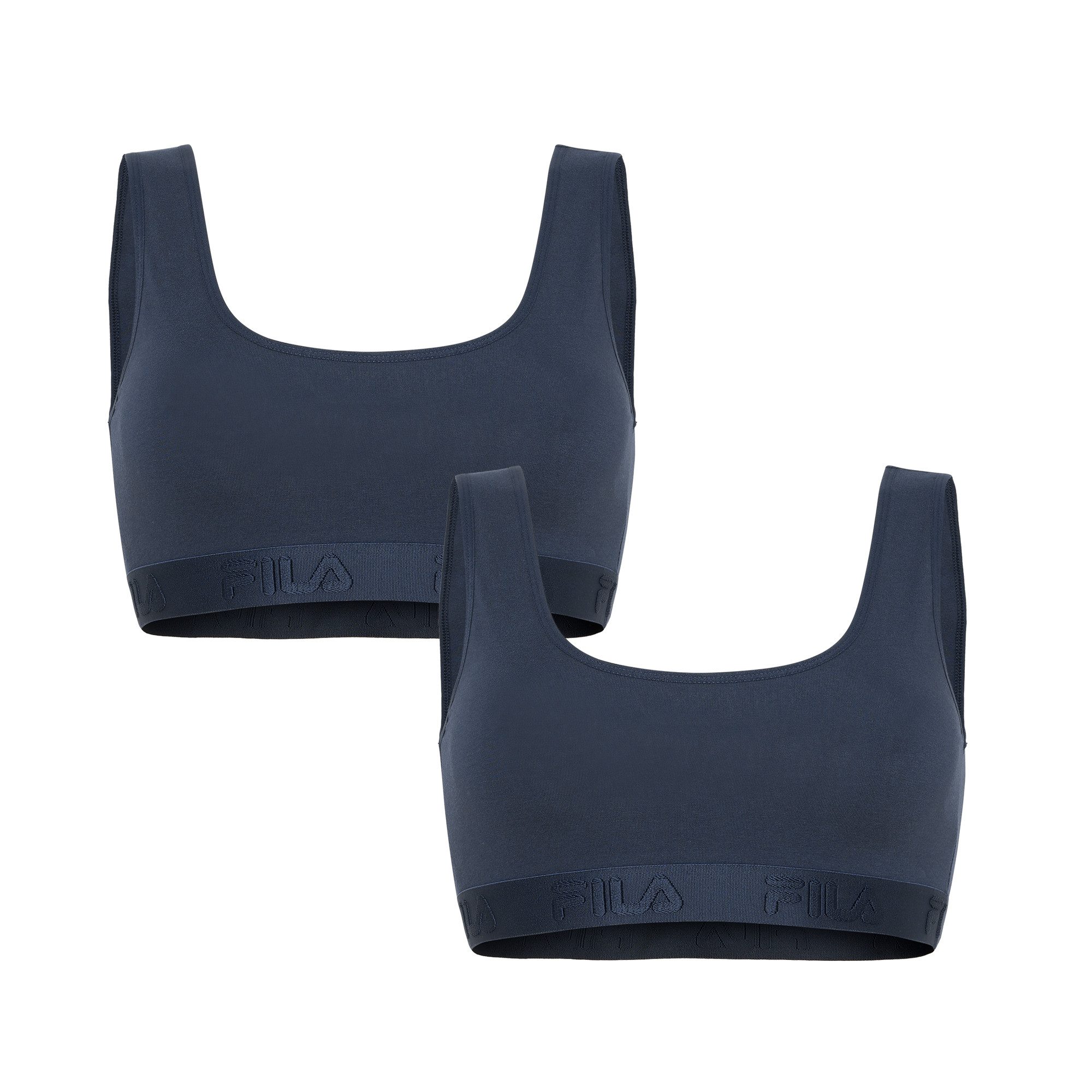 Fila Bügelloser BH (2er Pack) elastisches Unterbrustband, Baumwollmix