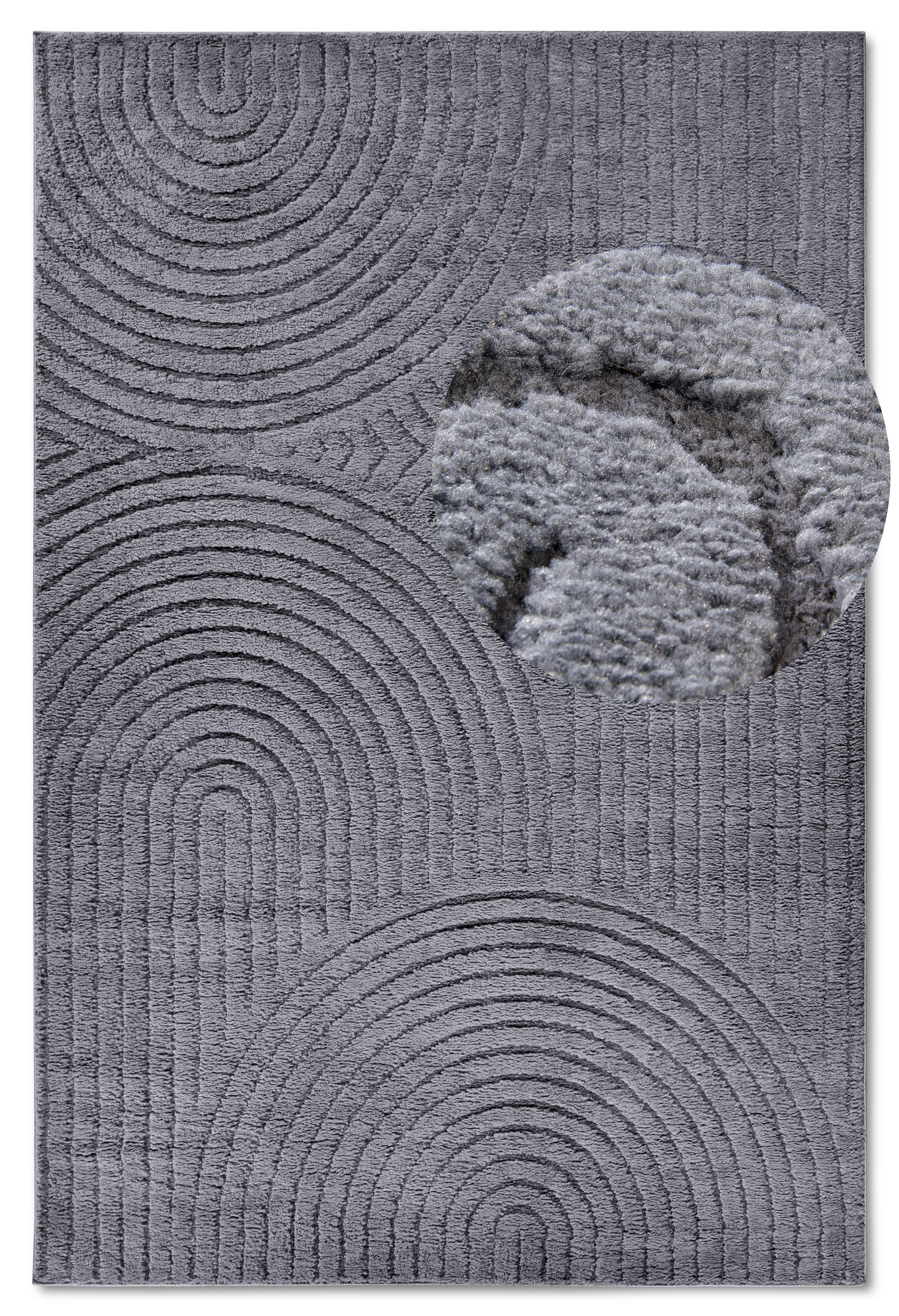 ELLE DECORATION Designteppich Cosy Panglao, auch als Rundteppich erhältlich, rechteckig, Höhe: 14 mm, uni Kurzflor, Hoch Tief Struktur, modern, Skandi, Boho, Wo – Bild 2 von 5