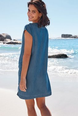 Next Minikleid Kurzes Tunika-Kleid mit V-Ausschnitt Lyocell (1-tlg)
