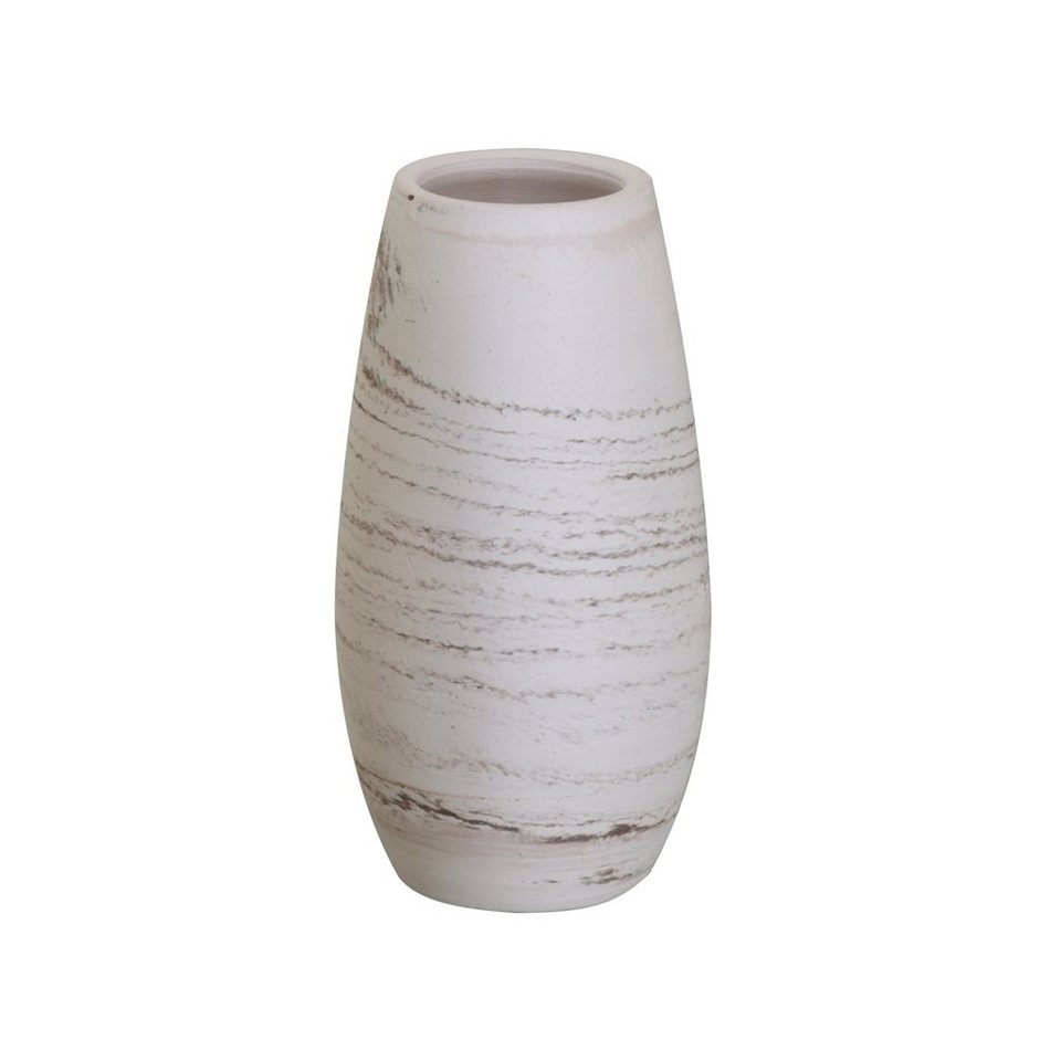 Vase Keramik Gold Weiß Bodenvase Dekovase Blumenvase 60 CM aus Portugal Neu