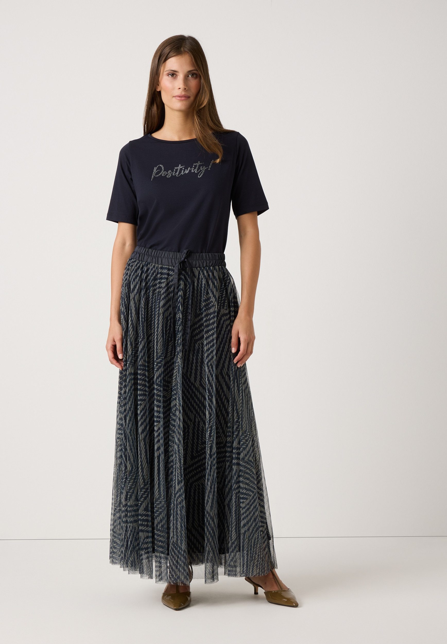 MORE&MORE Bleistiftrock Printed Mesh-Skirt günstig online kaufen