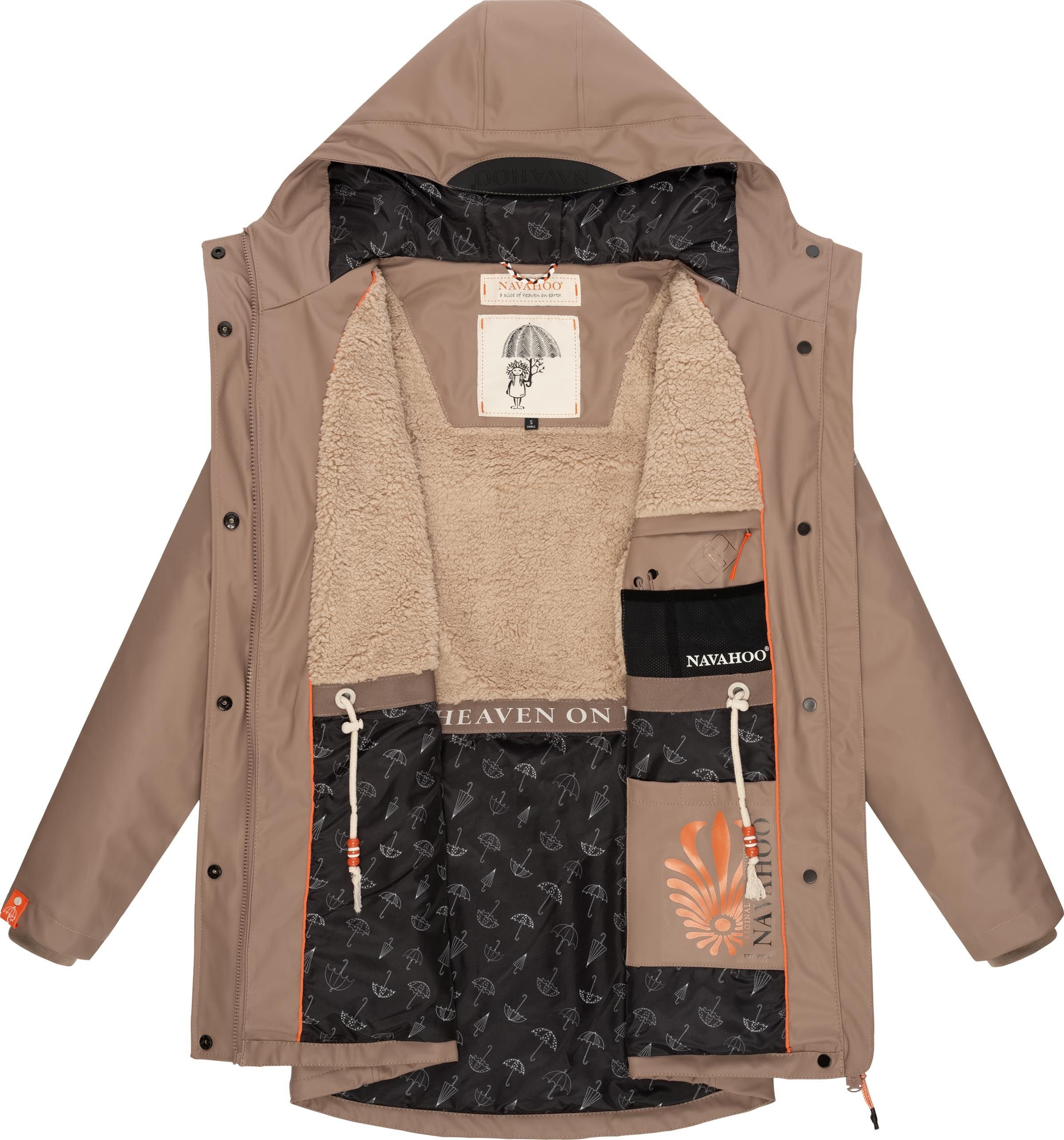 Navahoo Regenmantel Rainy Forest taupe Damen Regenparka modischer Outdoor