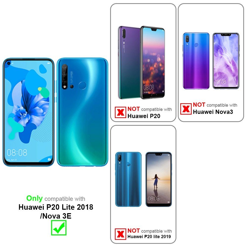 Cadorabo Handyhülle für Huawei P20 LITE 2018 / NOVA 3E Hülle Huawei P20 LITE 2018 / NOVA 3E, Robustes Hard Case - Handy Schutzhülle - Hülle - Back Cover Bumper