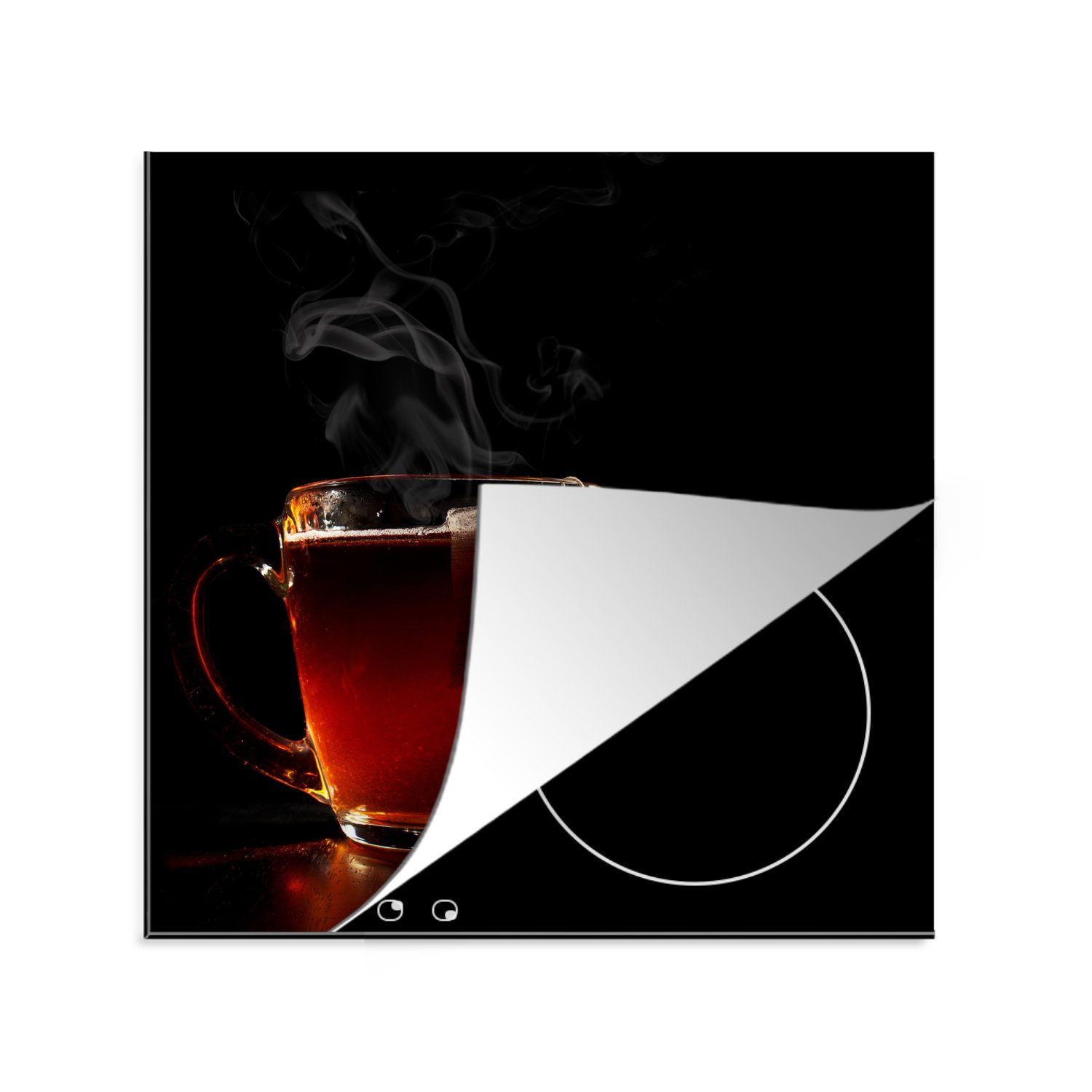 tlg), 78x78 Kaffee Ceranfeldabdeckung, für Tee-27-1-1, cm, Tee Herdblende-/Abdeckplatte Arbeitsplatte Hoher (1 MuchoWow Vinyl, küche