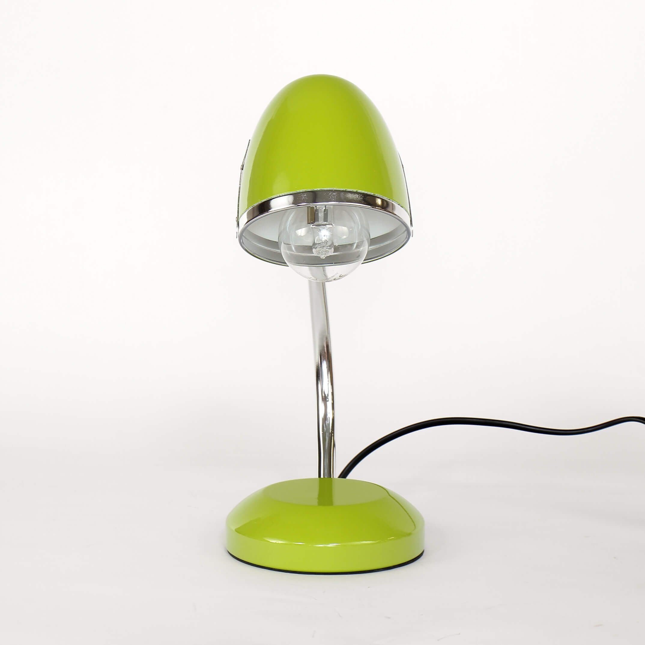 Nachttischlampe Retro E27 POCATELLO, Grün Metall 36cm Schreibtischleuchte ohne hoch Licht-Erlebnisse Büro Leuchtmittel,