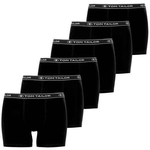TOM TAILOR Boxershorts (6-St) mit längerem Bein, Logo-Bund, elastisch, im 6er Pack