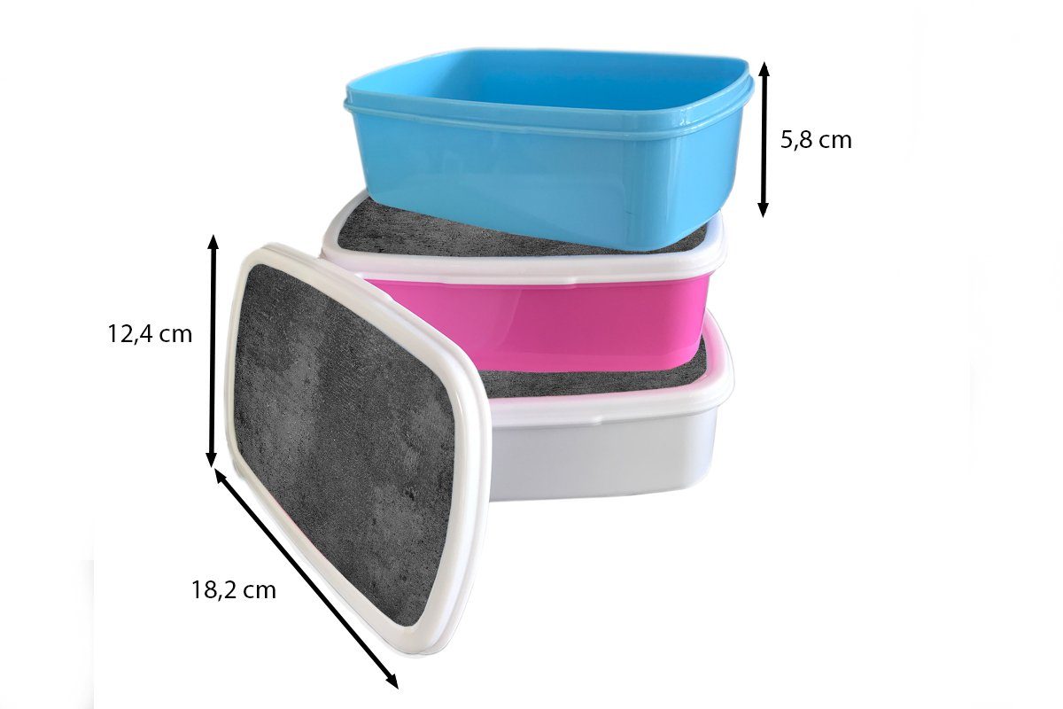 MuchoWow Lunchbox Strukturiert - Kunststoff, - rosa Snackbox, Rustikal, Industriell (2-tlg), - - Brotdose Brotbox Kinder, Beton für Grau Mädchen, Erwachsene, Kunststoff