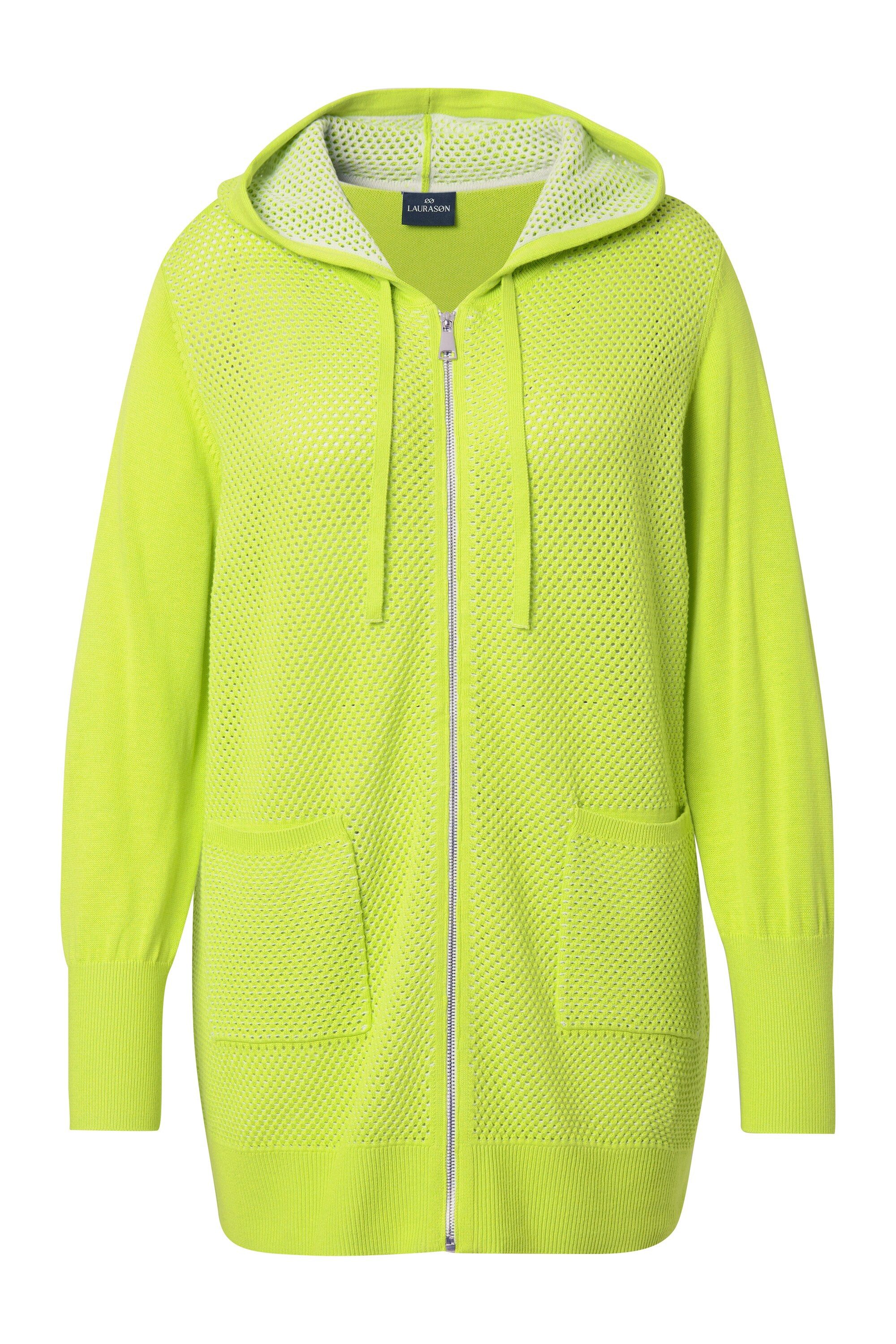 Laurasøn Strickjacke Strickjacke mit Reißverschluss Kapuze Langarm günstig online kaufen