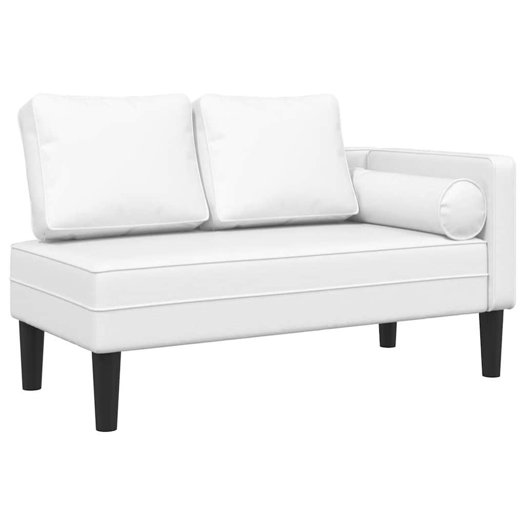 vidaXL Chaiselongue Chaiselongue mit Kissen Weiß günstig online kaufen