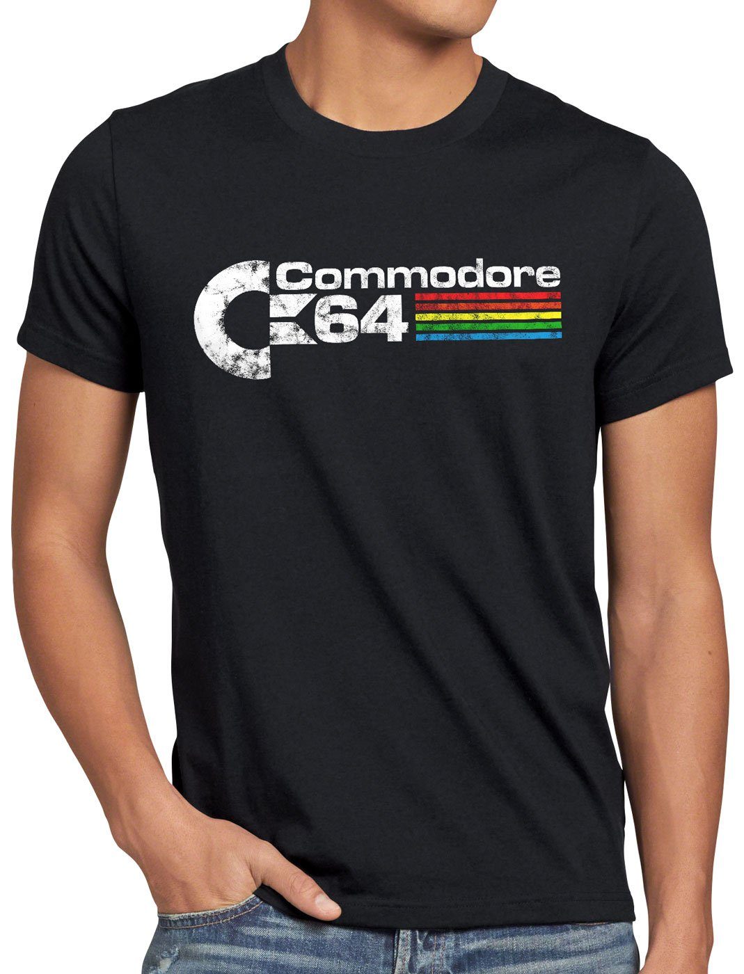 style3 Print-Shirt Herren T-Shirt C64 Retro basic heimcomputer logo