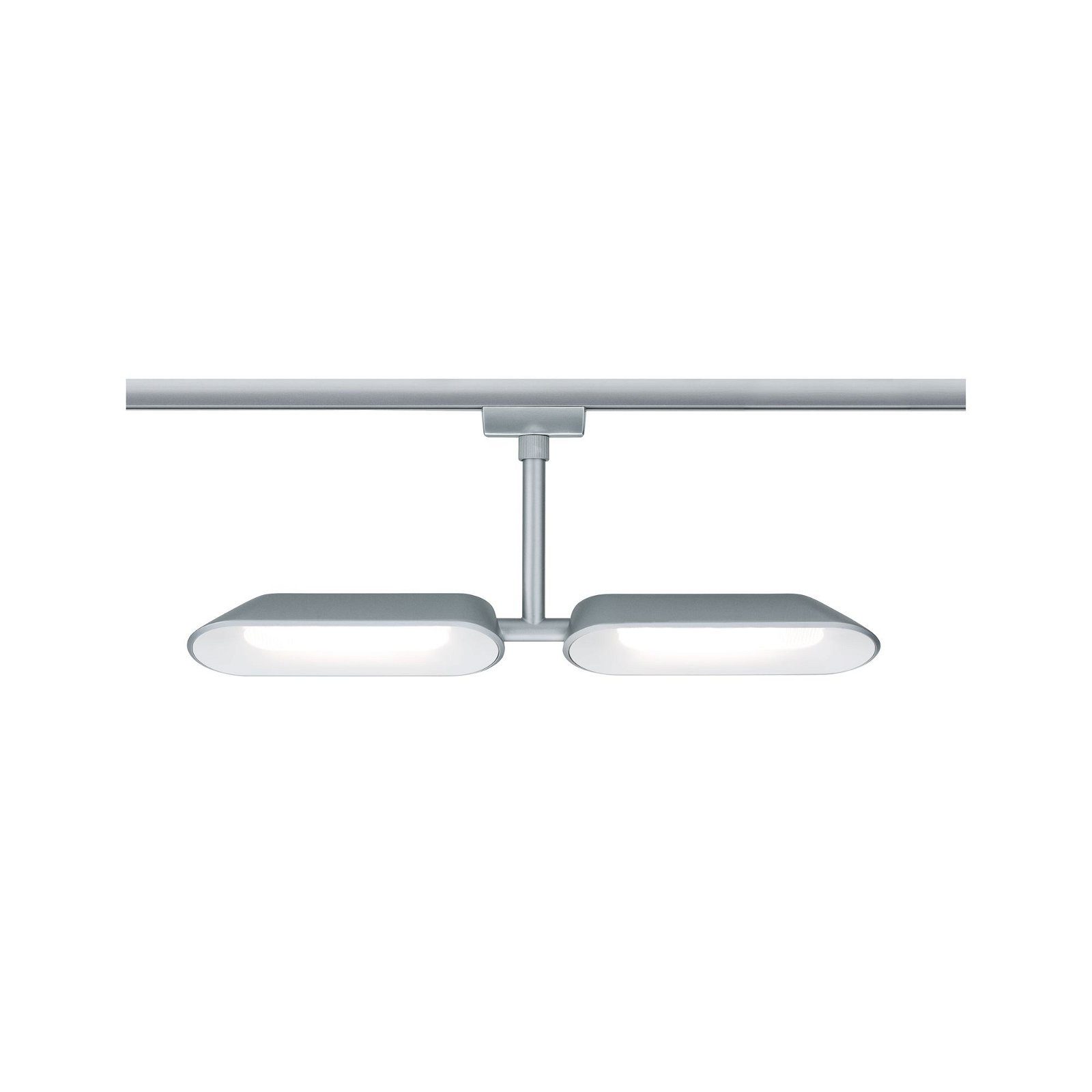 Schienensystem-Leuchten URail Schienenspot Dipper 2x650lm 2x8W 2700K 230V Chrom matt, Weiß